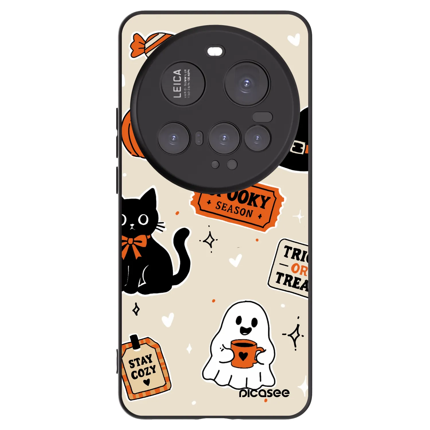 Picasee Xiaomi 15 Ultra Hülle - Schwarzes Silikon - Halloween stickers