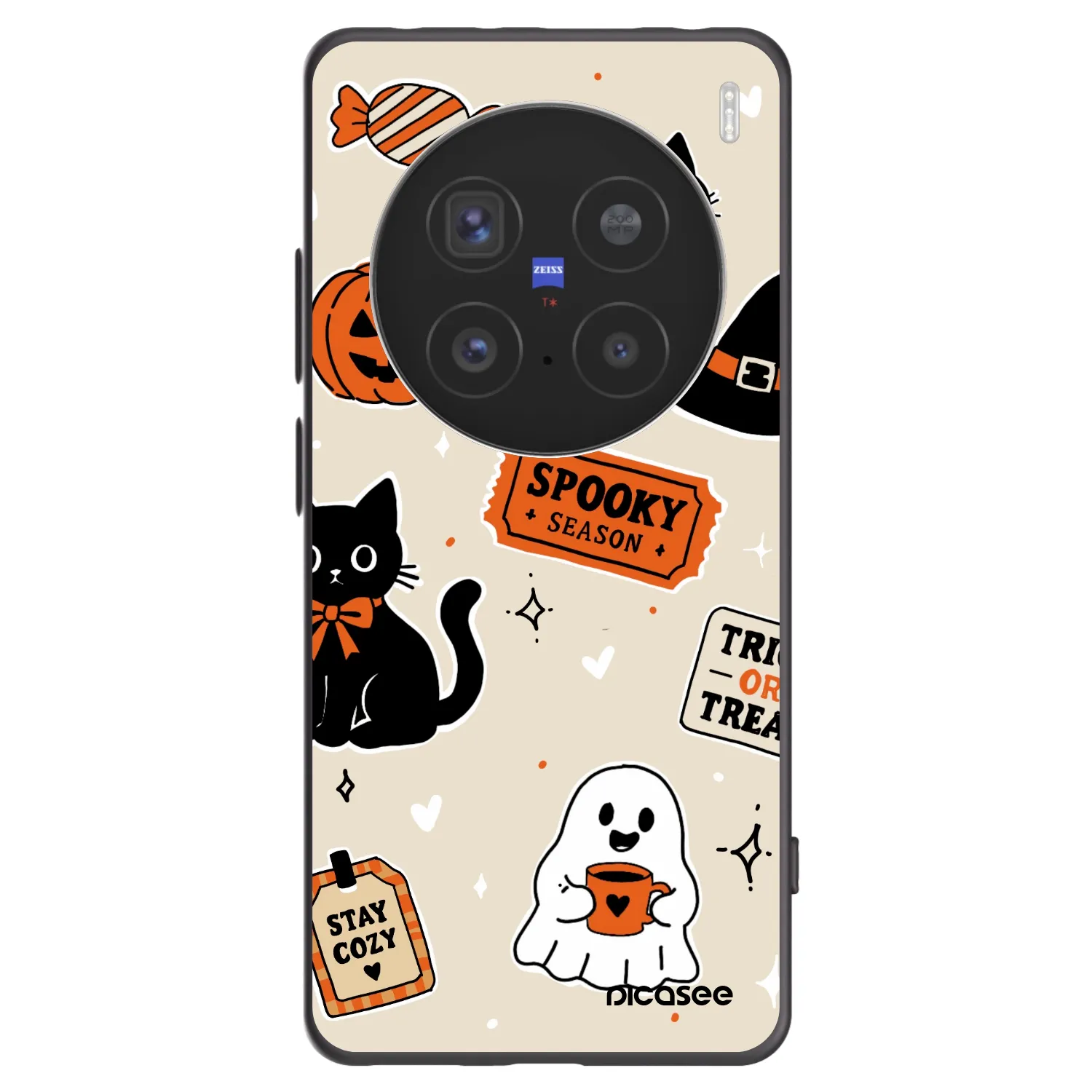 Picasee Vivo X200 Pro Hülle - Schwarzes Silikon - Halloween stickers