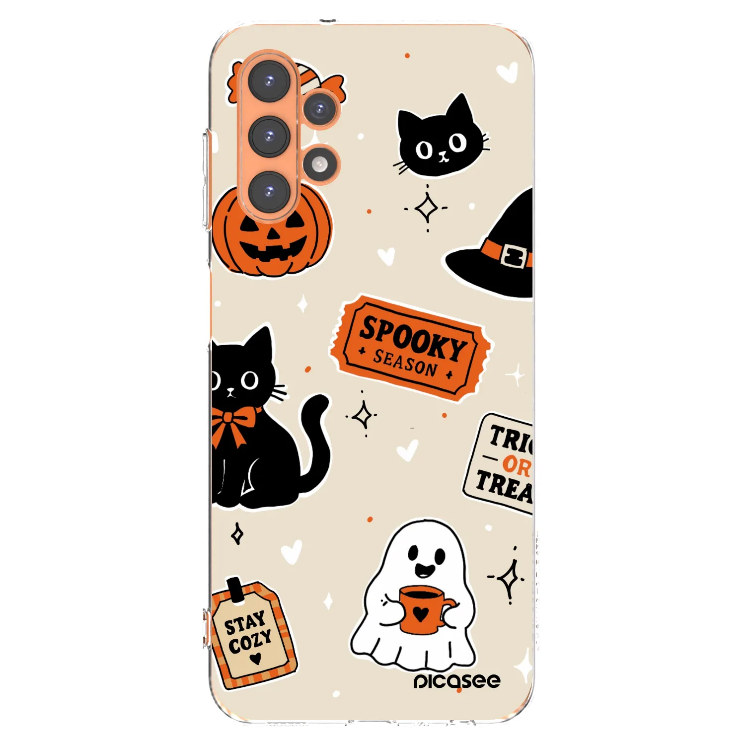 Picasee Samsung Galaxy A13 5G Hülle - Transparentes Silikon - Halloween stickers