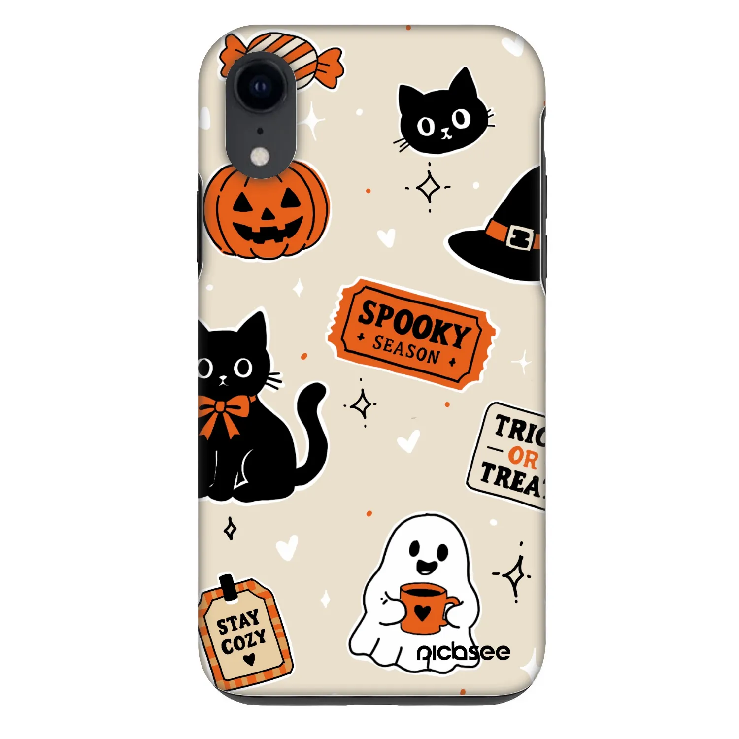 Picasee Fashion Case für Apple iPhone XR - Halloween stickers