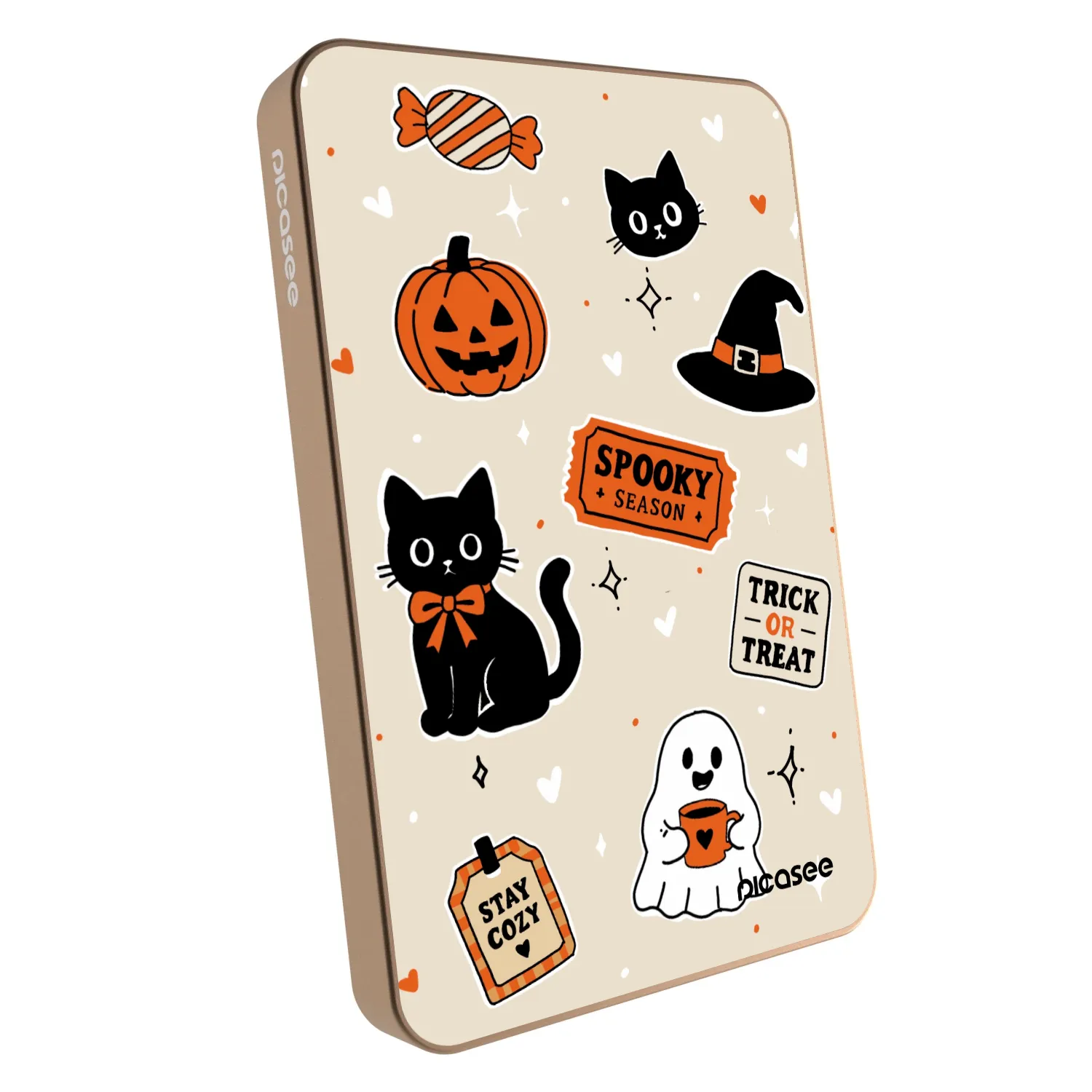 Picasee Powerbank mit MagSafe 5 000 mAh Golden - Halloween stickers