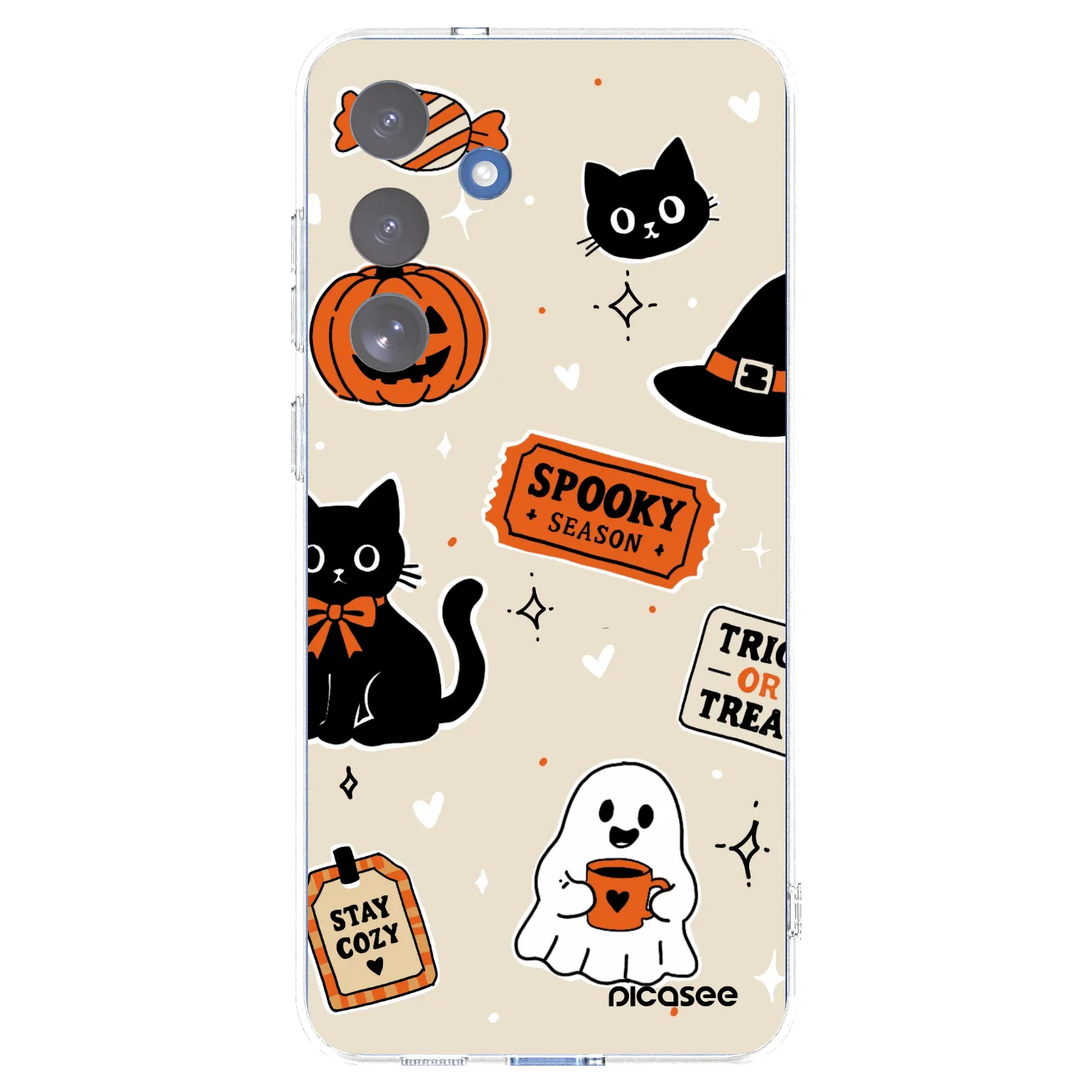 Picasee Samsung Galaxy S25 FE 5G Hülle - Transparentes Silikon - Halloween stickers