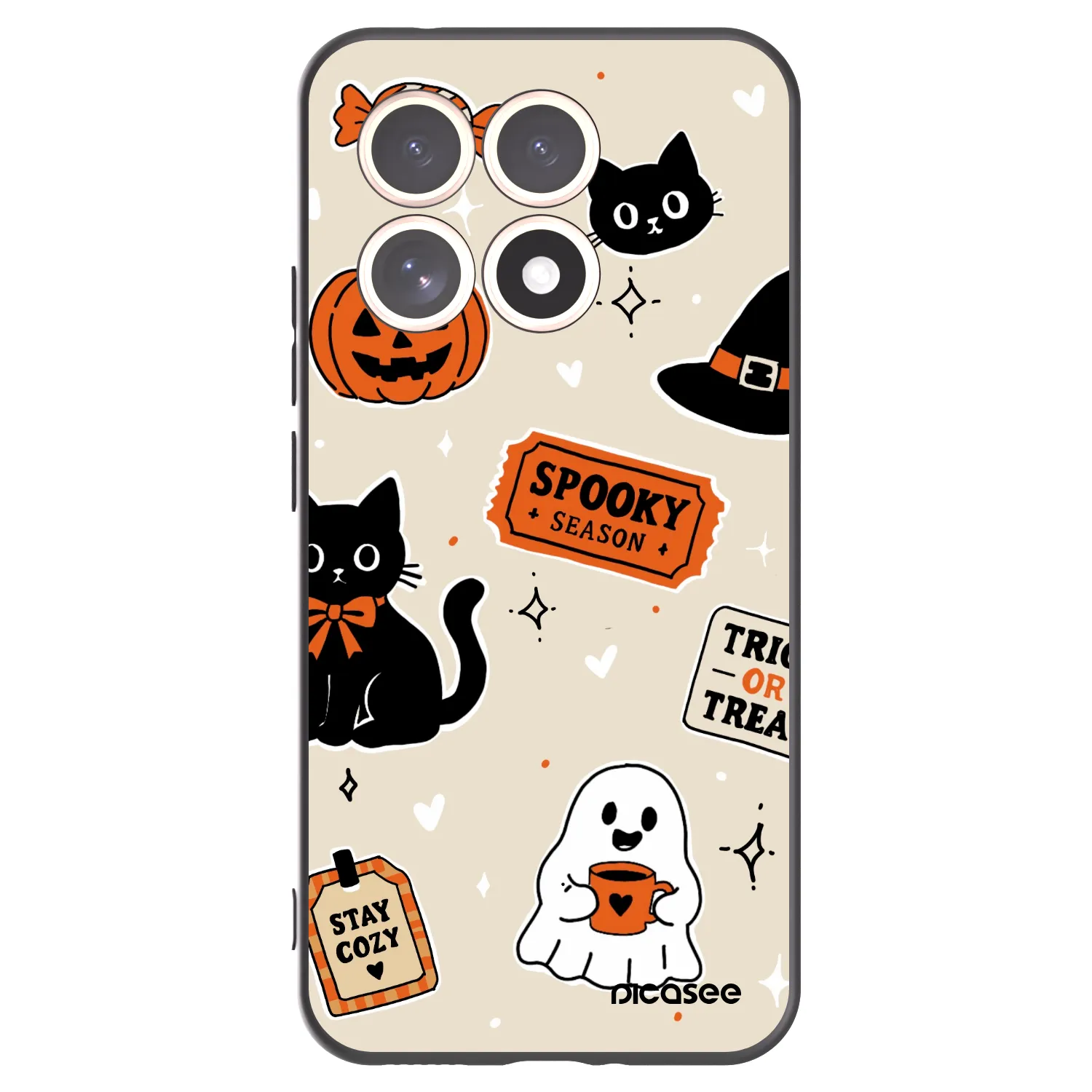 Picasee Xiaomi 15T Hülle - Schwarzes Silikon - Halloween stickers
