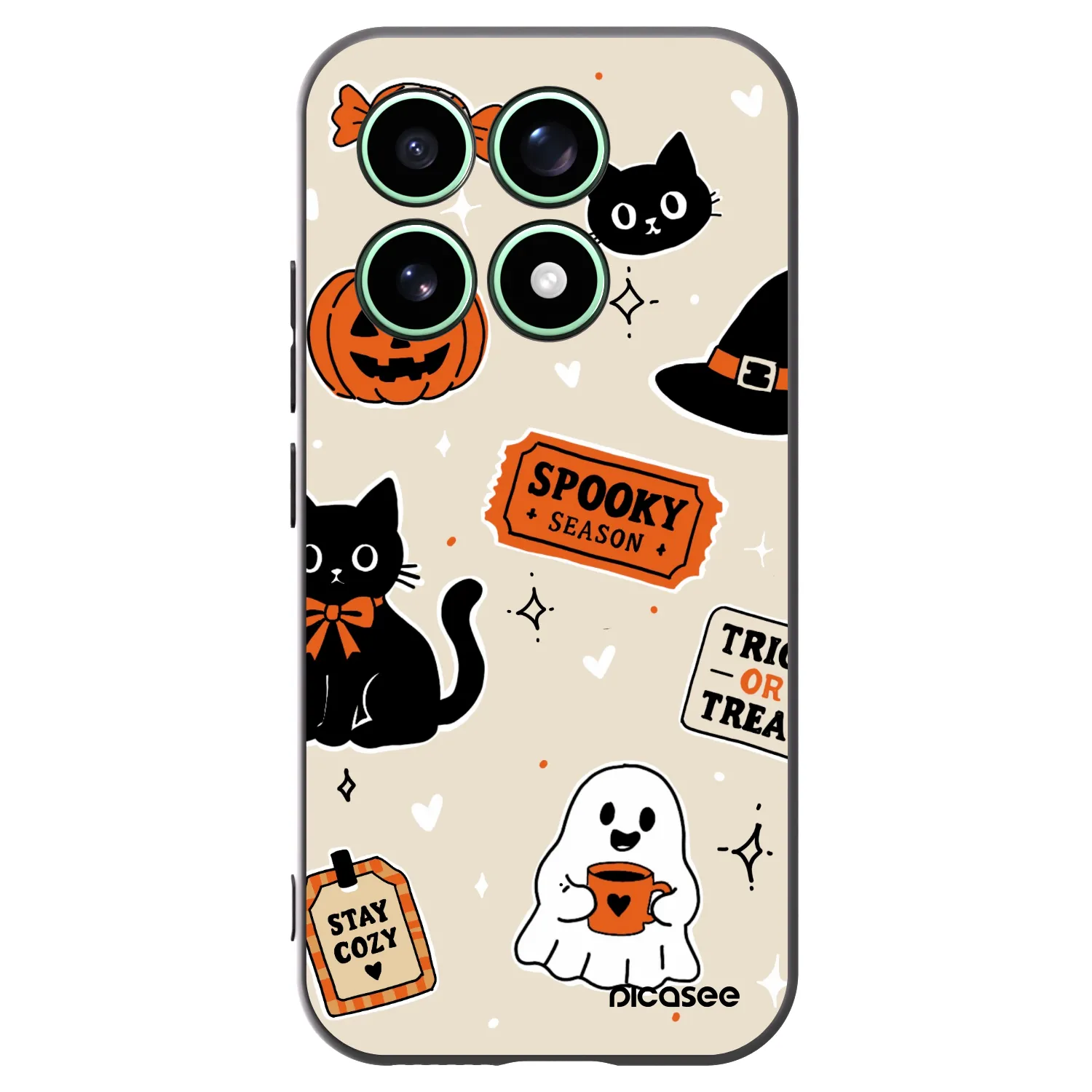 Picasee Xiaomi 17 Hülle - Schwarzes Silikon - Halloween stickers