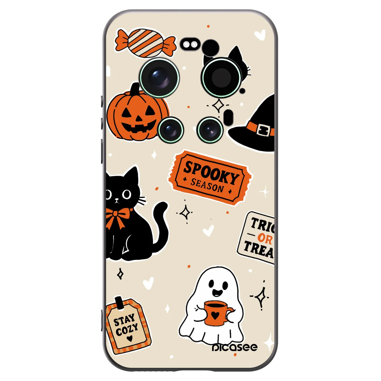 Picasee Xiaomi 17 Ultra Hülle - Schwarzes Silikon - Halloween stickers