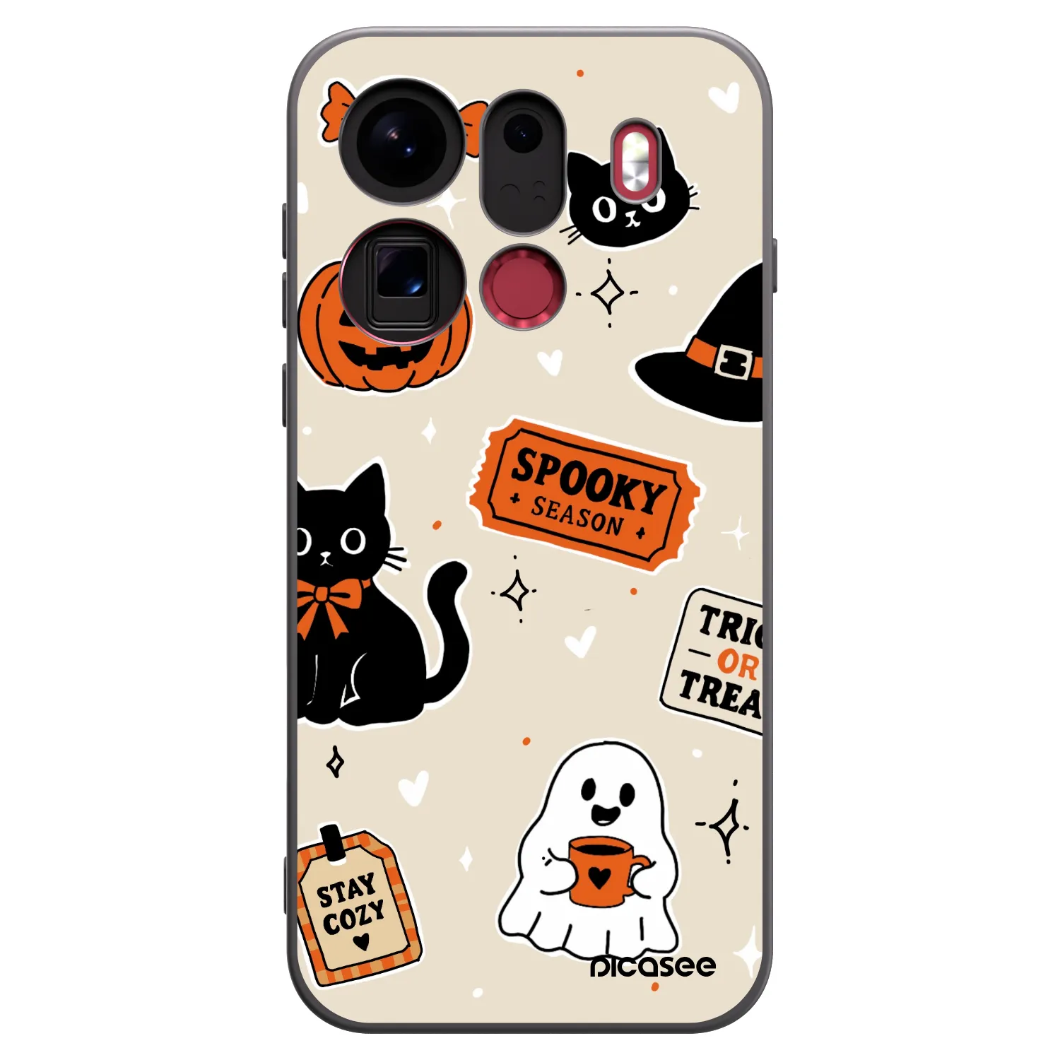 Picasee OPPO Find X9 Pro Hülle - Schwarzes Silikon - Halloween stickers