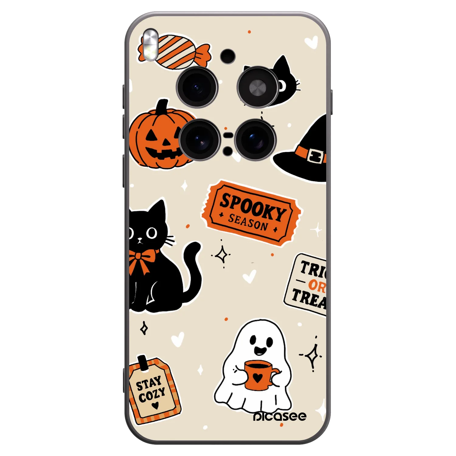 Picasee Vivo X300 Pro Hülle - Schwarzes Silikon - Halloween stickers