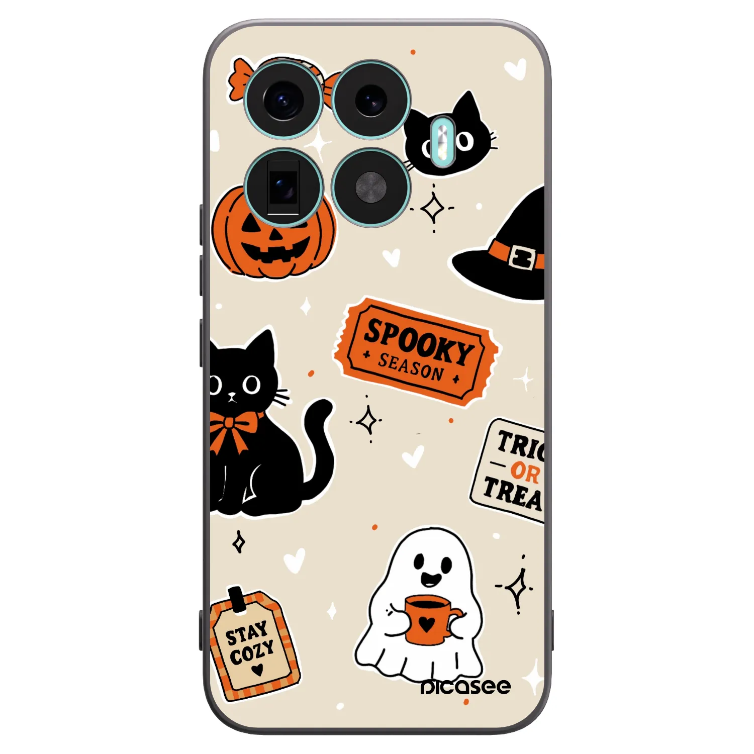 Picasee Xiaomi 17T Pro Hülle - Schwarzes Silikon - Halloween stickers