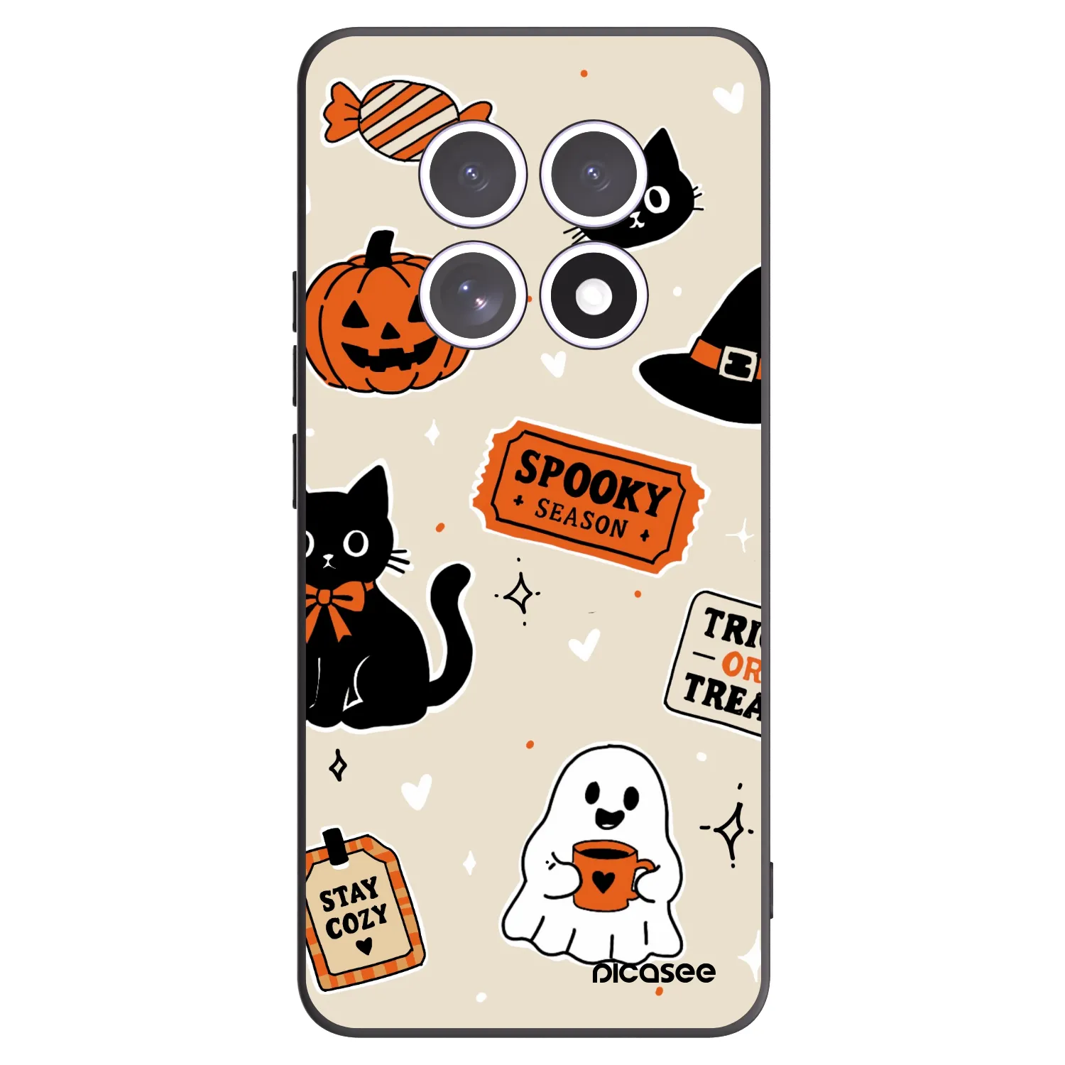 Picasee Xiaomi Redmi Note 15 5G Hülle - Schwarzes Silikon - Halloween stickers