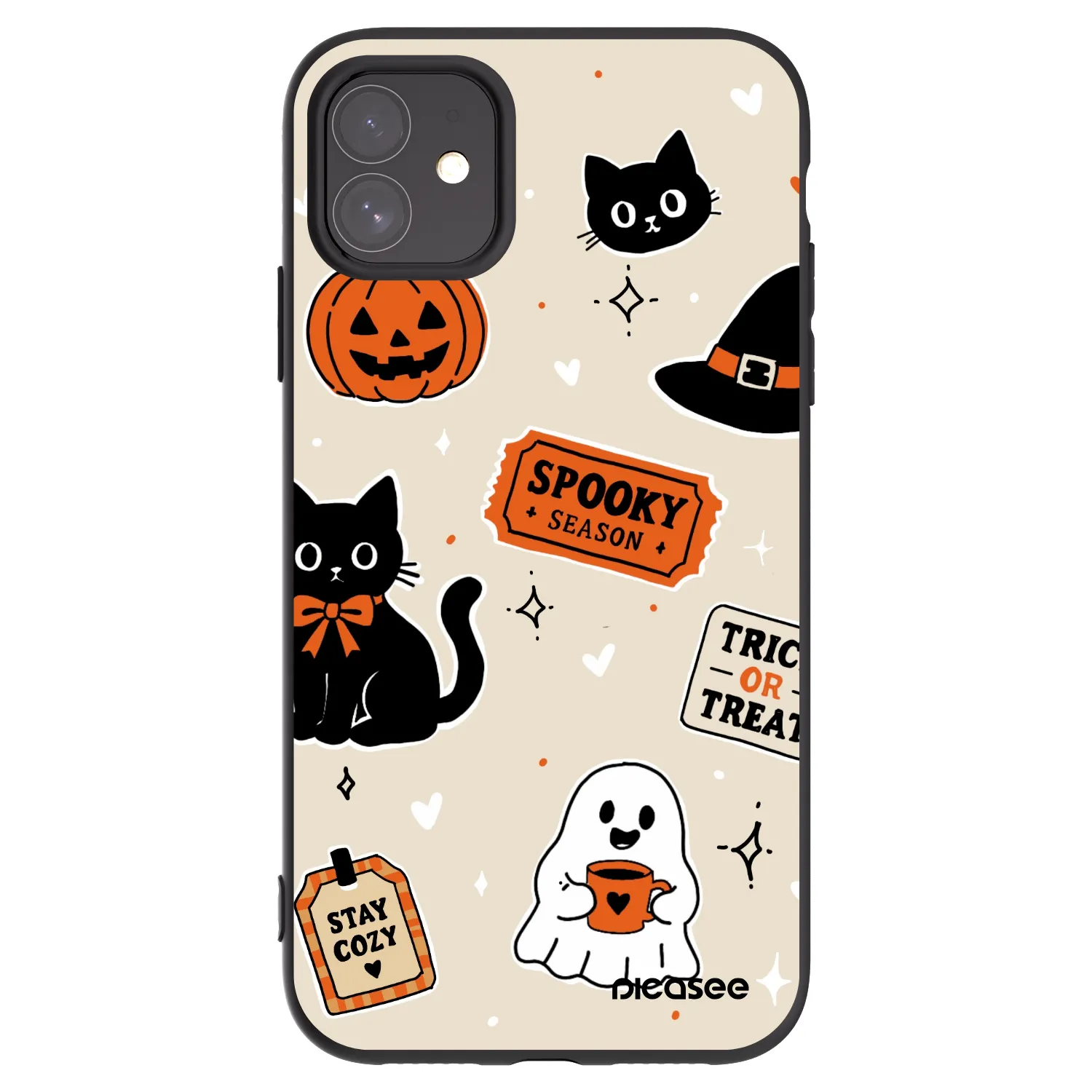 Picasee Apple iPhone 11 Hülle - Schwarzes Silikon - Halloween stickers