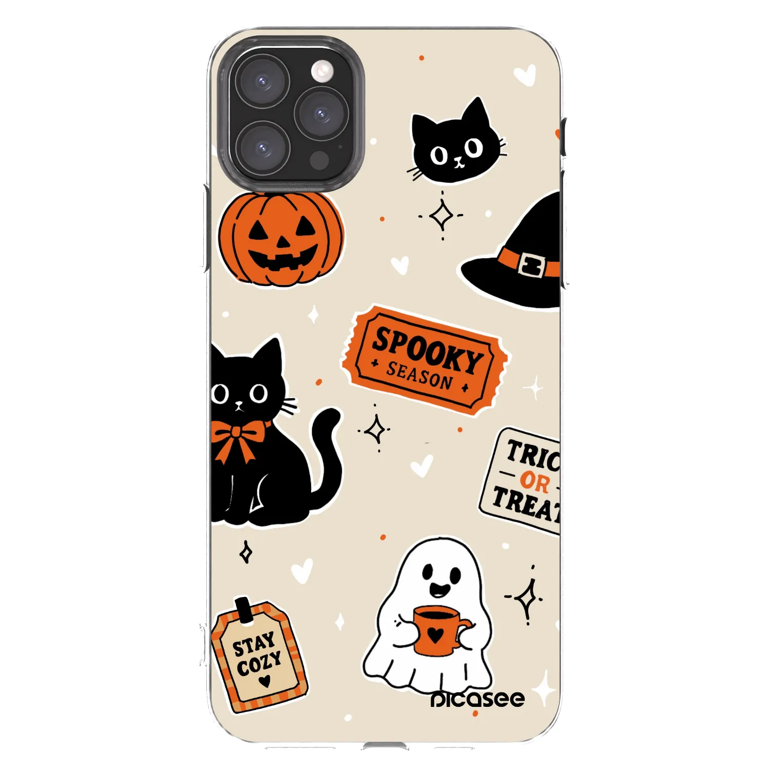 Picasee Apple iPhone 11 Pro Max Hülle - Transparentes Silikon - Halloween stickers