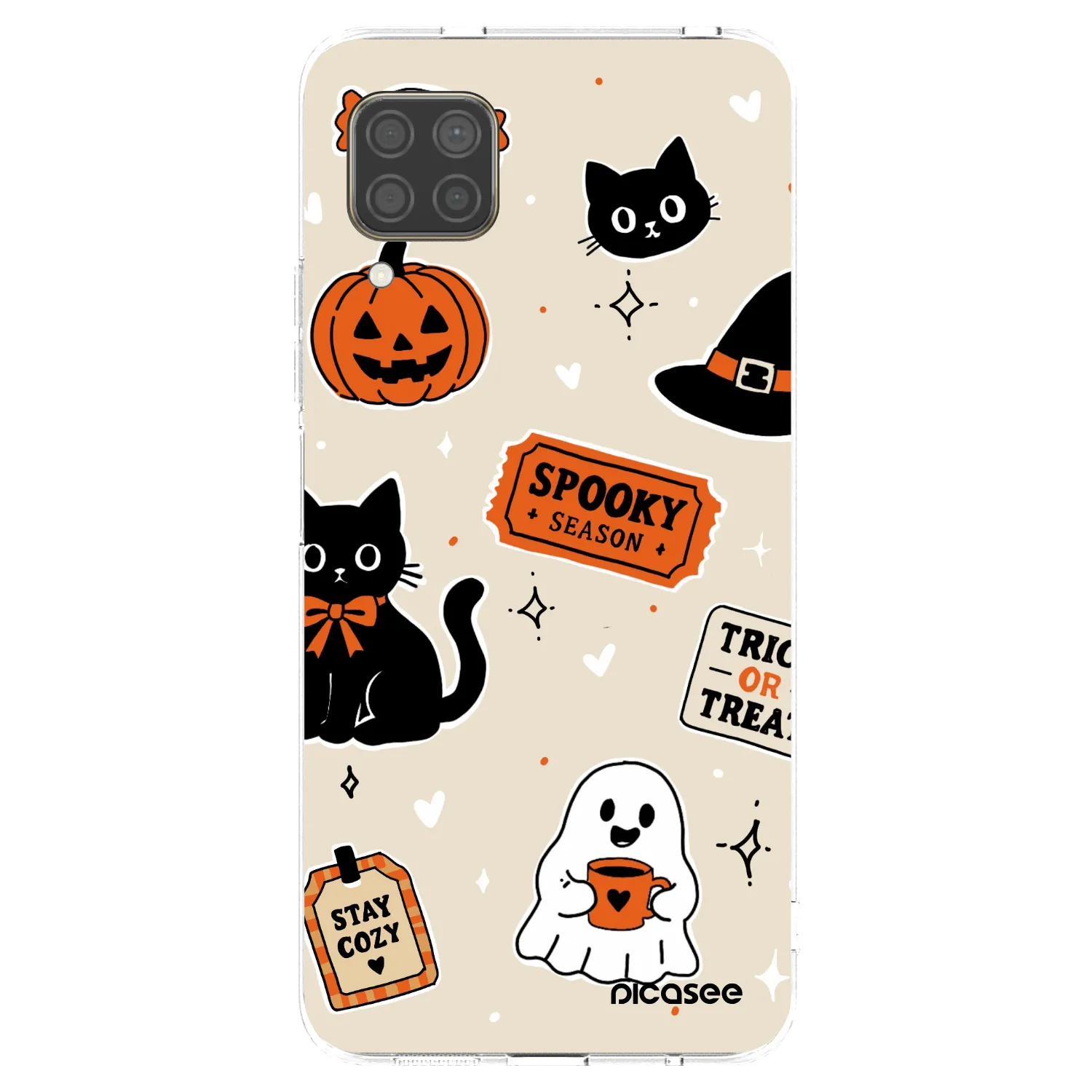 Picasee Huawei P40 Lite Hülle - Transparentes Silikon - Halloween stickers