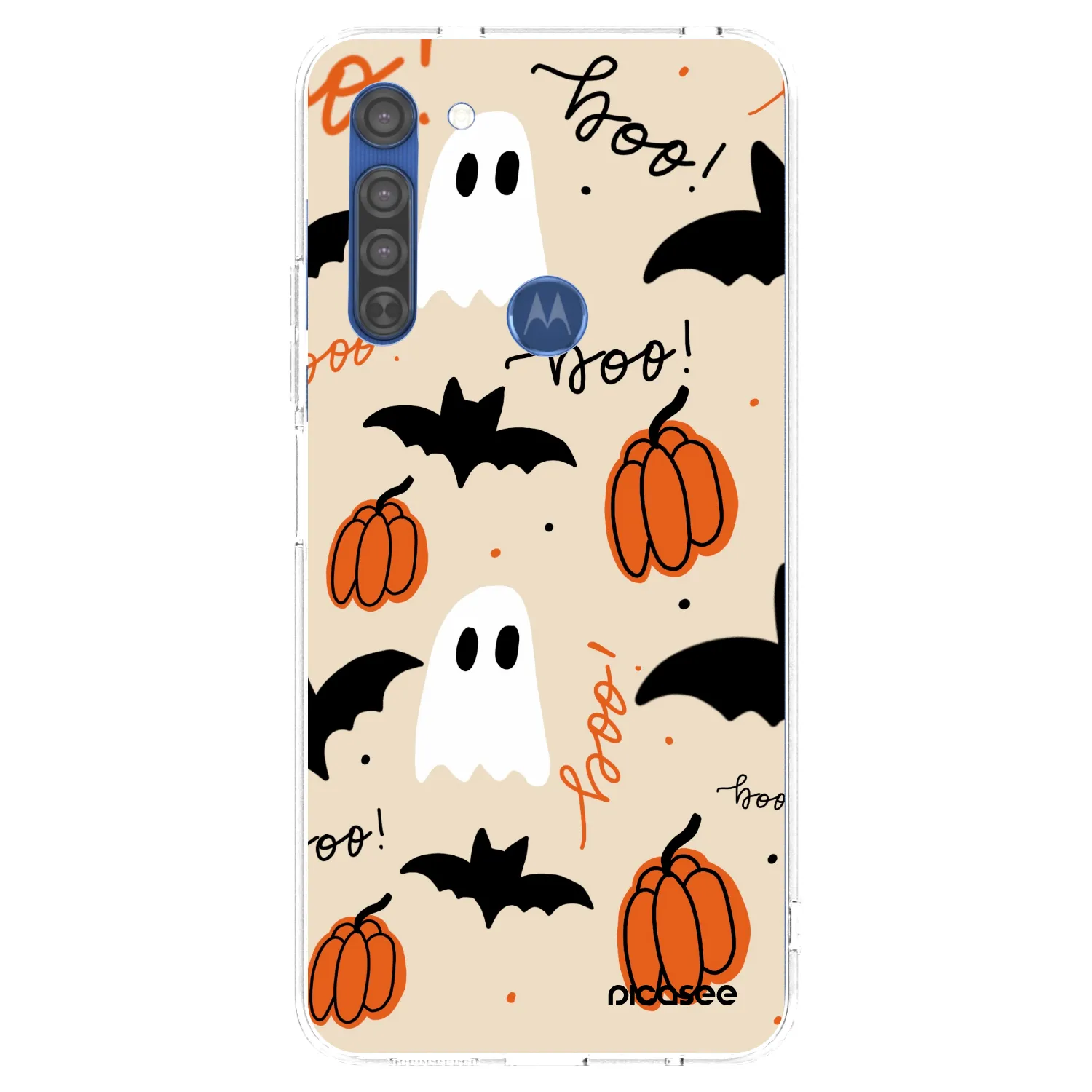 Picasee Motorola Moto G8 Hülle - Transparentes Silikon - Halloween 26