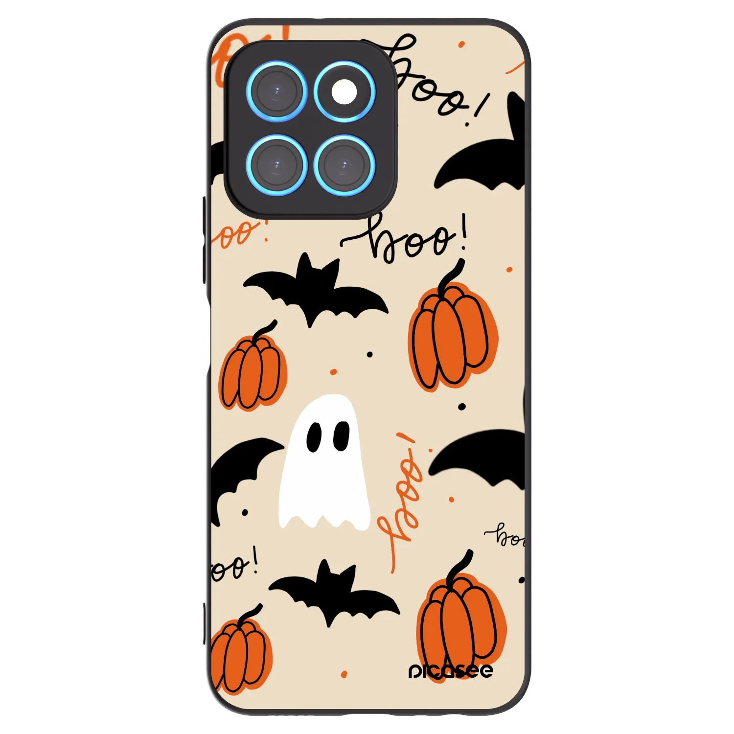 Picasee Honor X8 5G Hülle - Schwarzes Silikon - Halloween 26