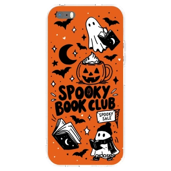 Apple iPhone 5/5S/SE Hülle - Transparentes Silikon - Spooky book club