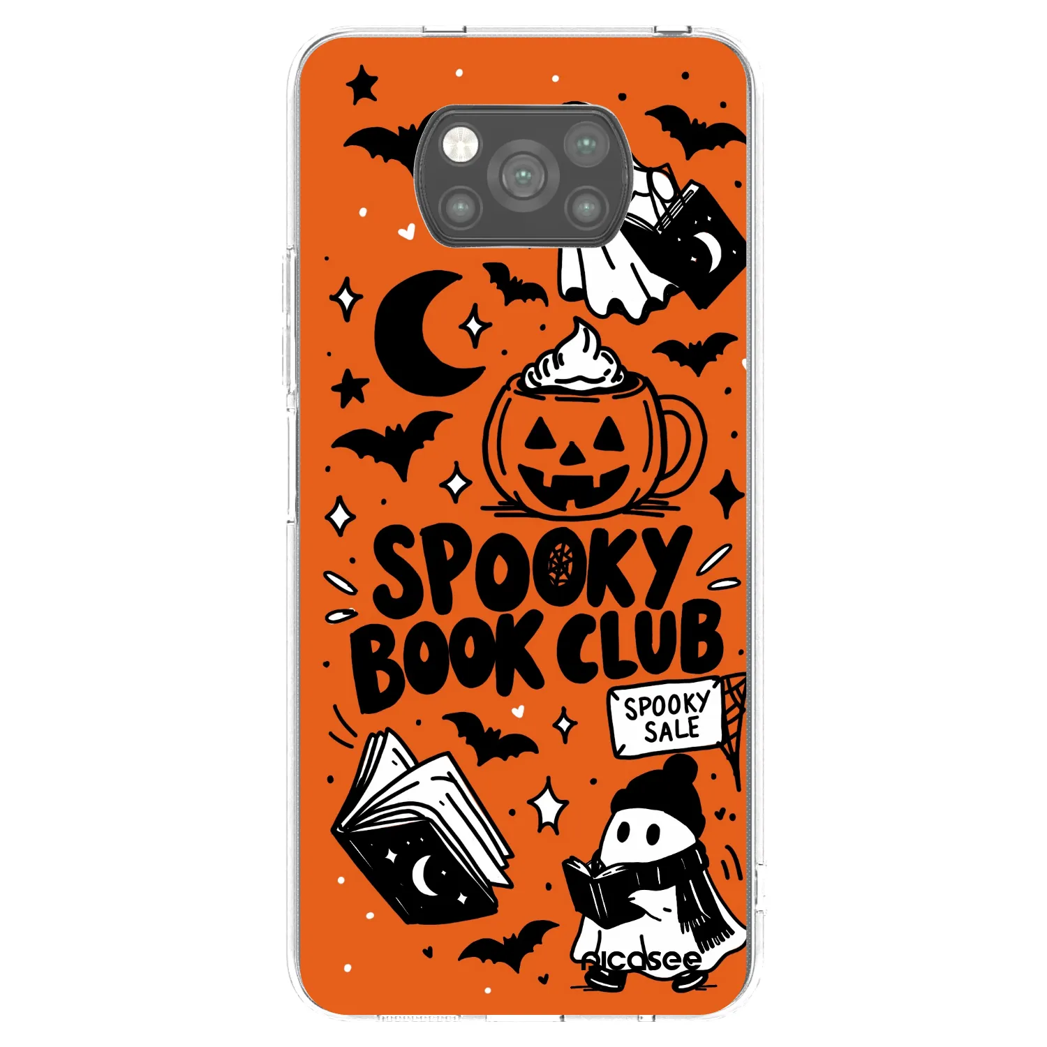 Picasee Xiaomi Poco X3 Hülle - Schwarzes Silikon - Spooky book club