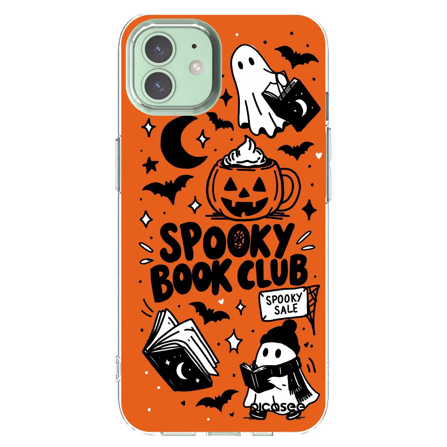 Picasee Apple iPhone 12 Pro Hülle - Transparentes Silikon - Spooky book club