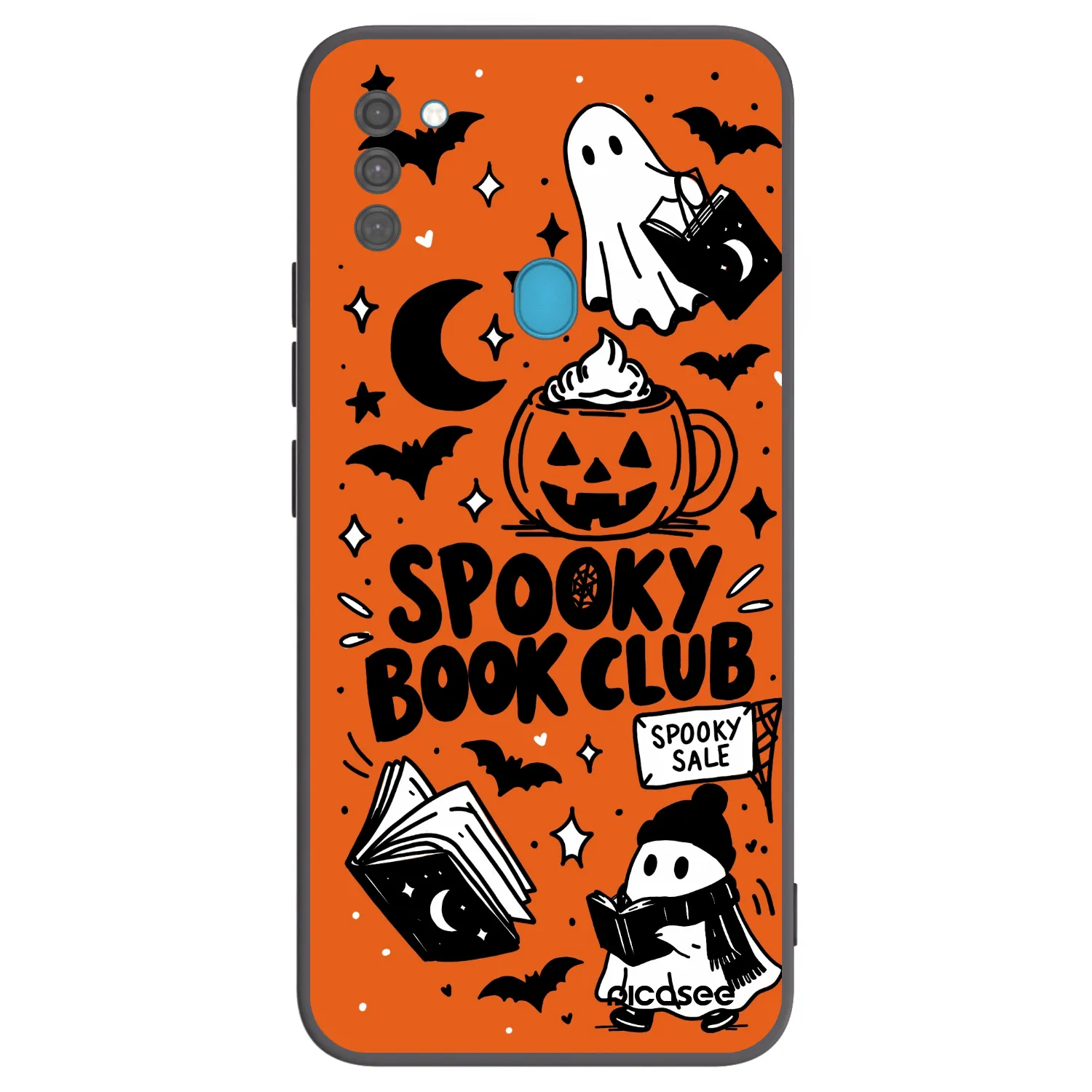 Picasee Samsung Galaxy M11 Hülle - Schwarzes Silikon - Spooky book club