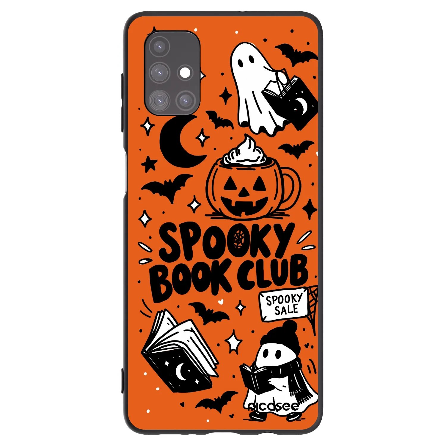 Picasee Samsung Galaxy M51 M515F Hülle - Schwarzes Silikon - Spooky book club