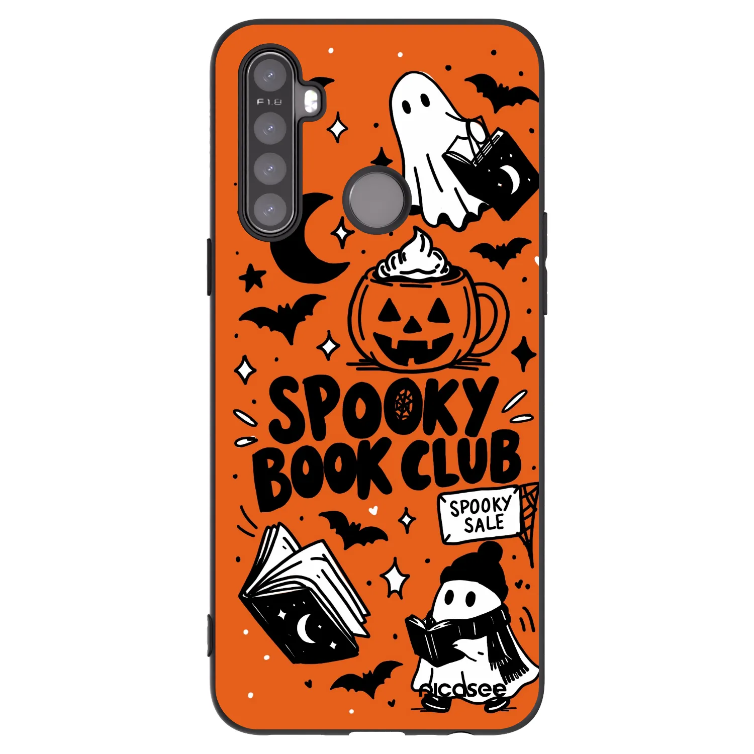 Picasee Realme 5 Hülle - Schwarzes Silikon - Spooky book club