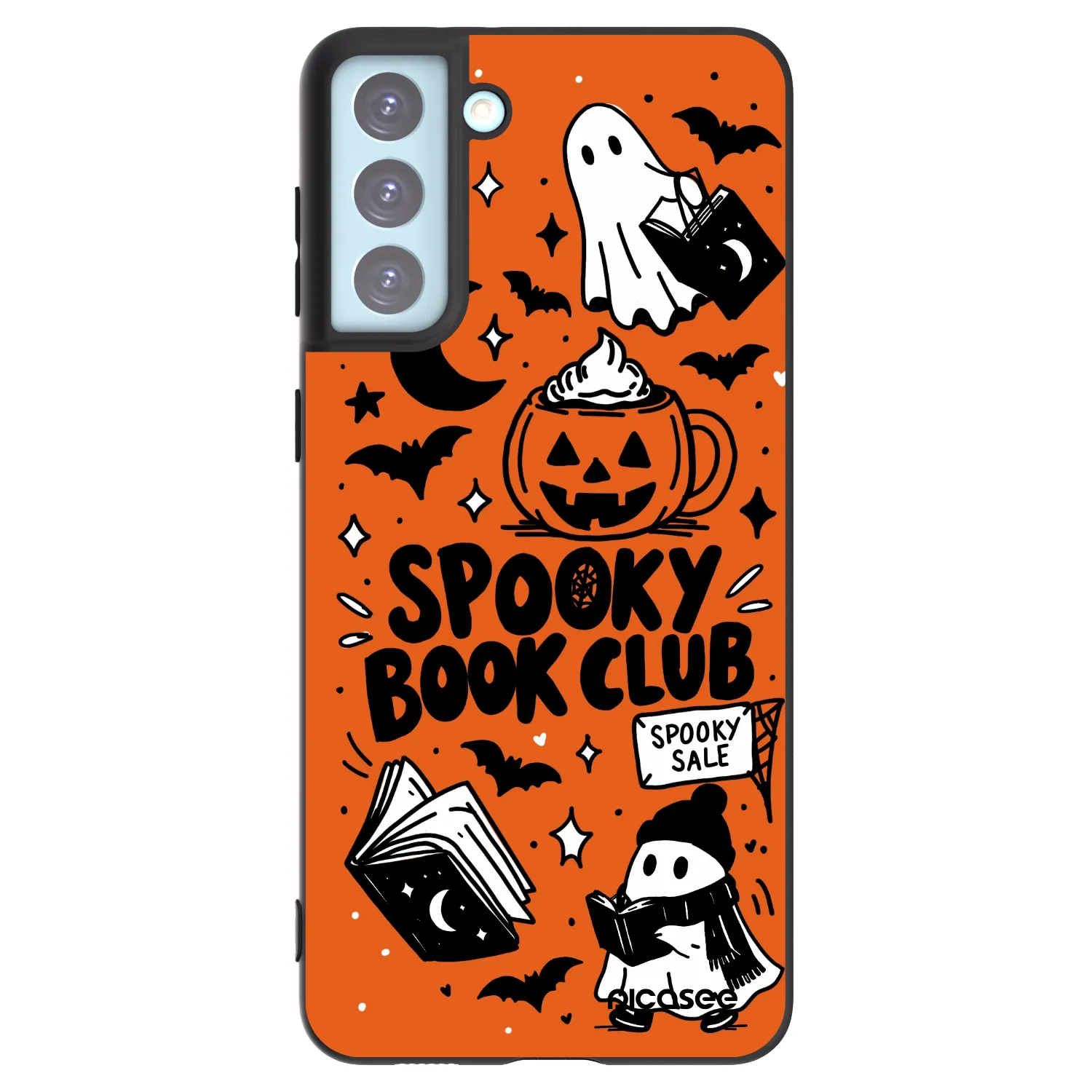 Picasee Samsung Galaxy S21+ 5G G996F Hülle - Schwarzes Silikon - Spooky book club