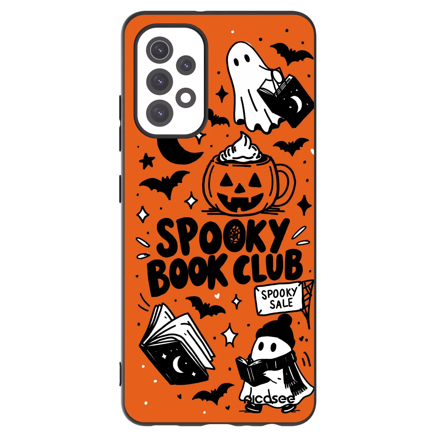 Picasee Samsung Galaxy A32 5G A326B Hülle - Schwarzes Silikon - Spooky book club