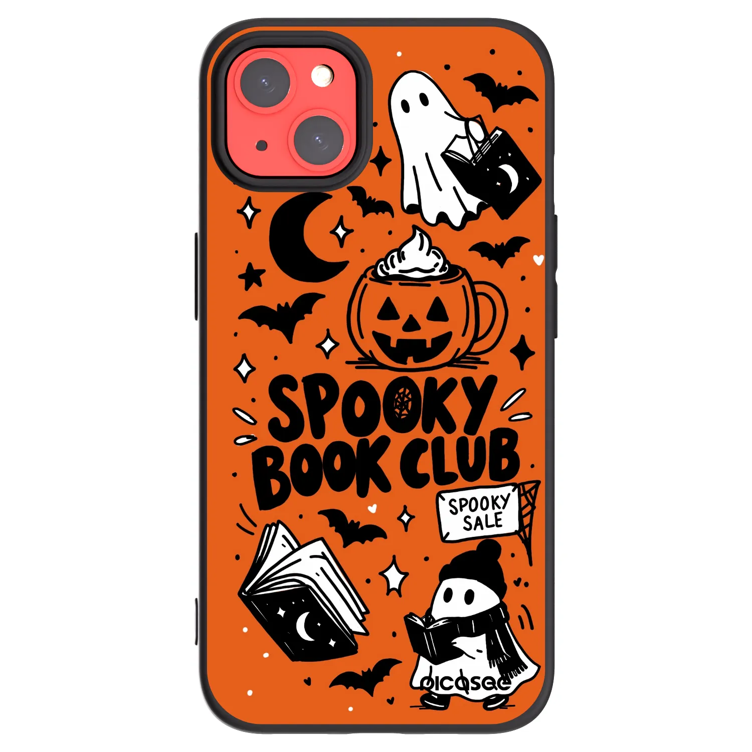 Picasee Apple iPhone 13 Hülle - Schwarzes Silikon - Spooky book club