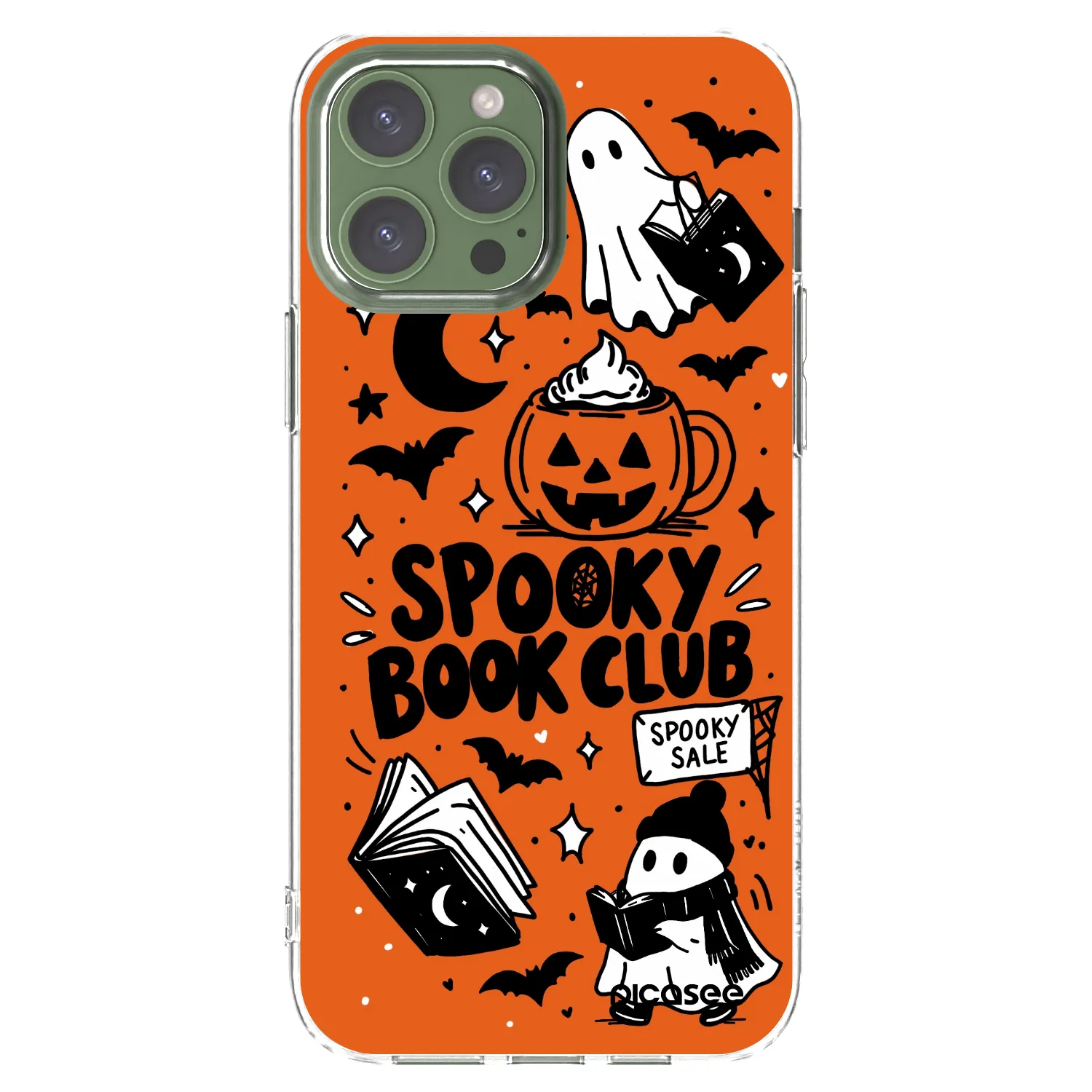 Picasee Apple iPhone 13 Pro Max Hülle - Transparentes Silikon - Spooky book club