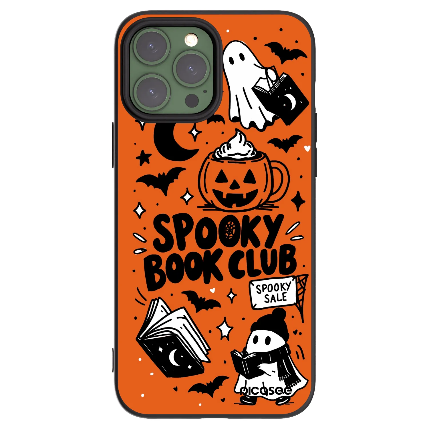 Picasee Apple iPhone 13 Pro Max Hülle - Schwarzes Silikon - Spooky book club
