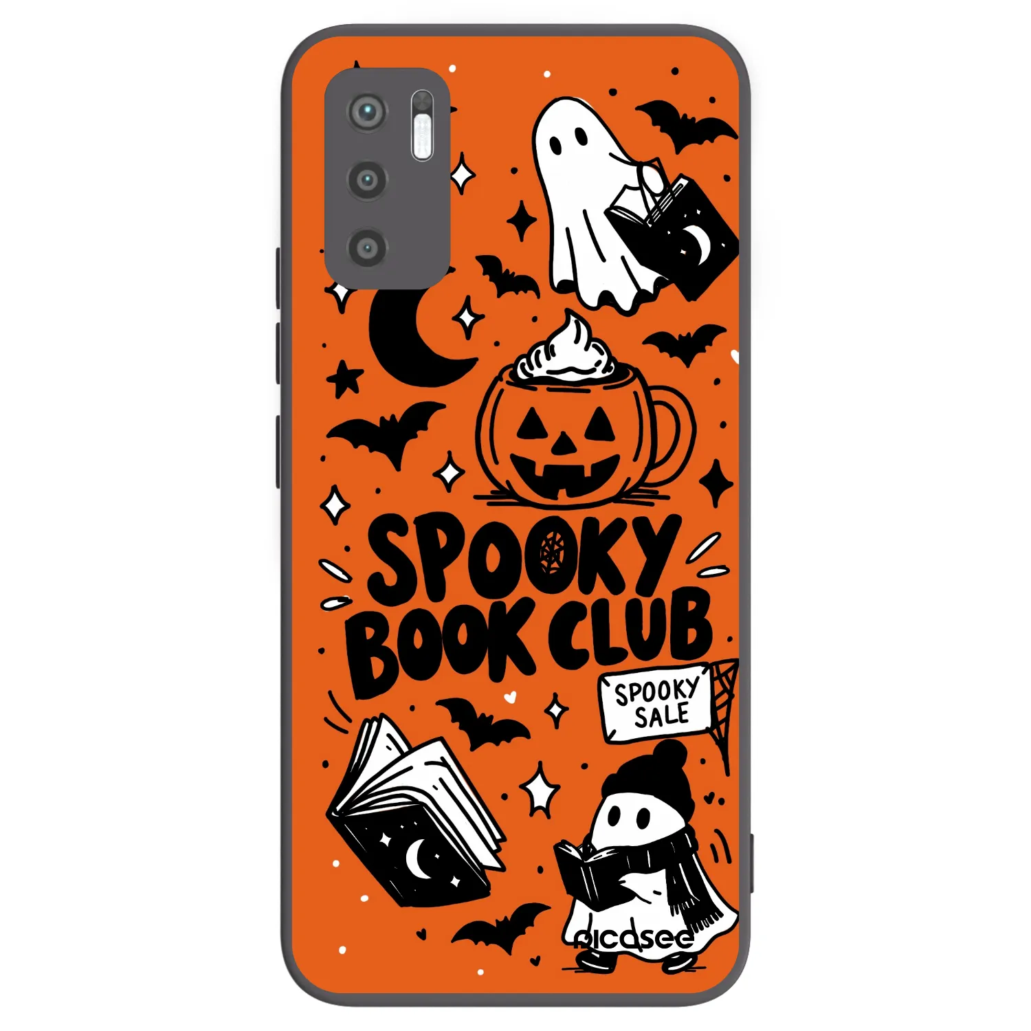 Picasee Xiaomi Redmi Note 10 5G Hülle - Schwarzes Silikon - Spooky book club