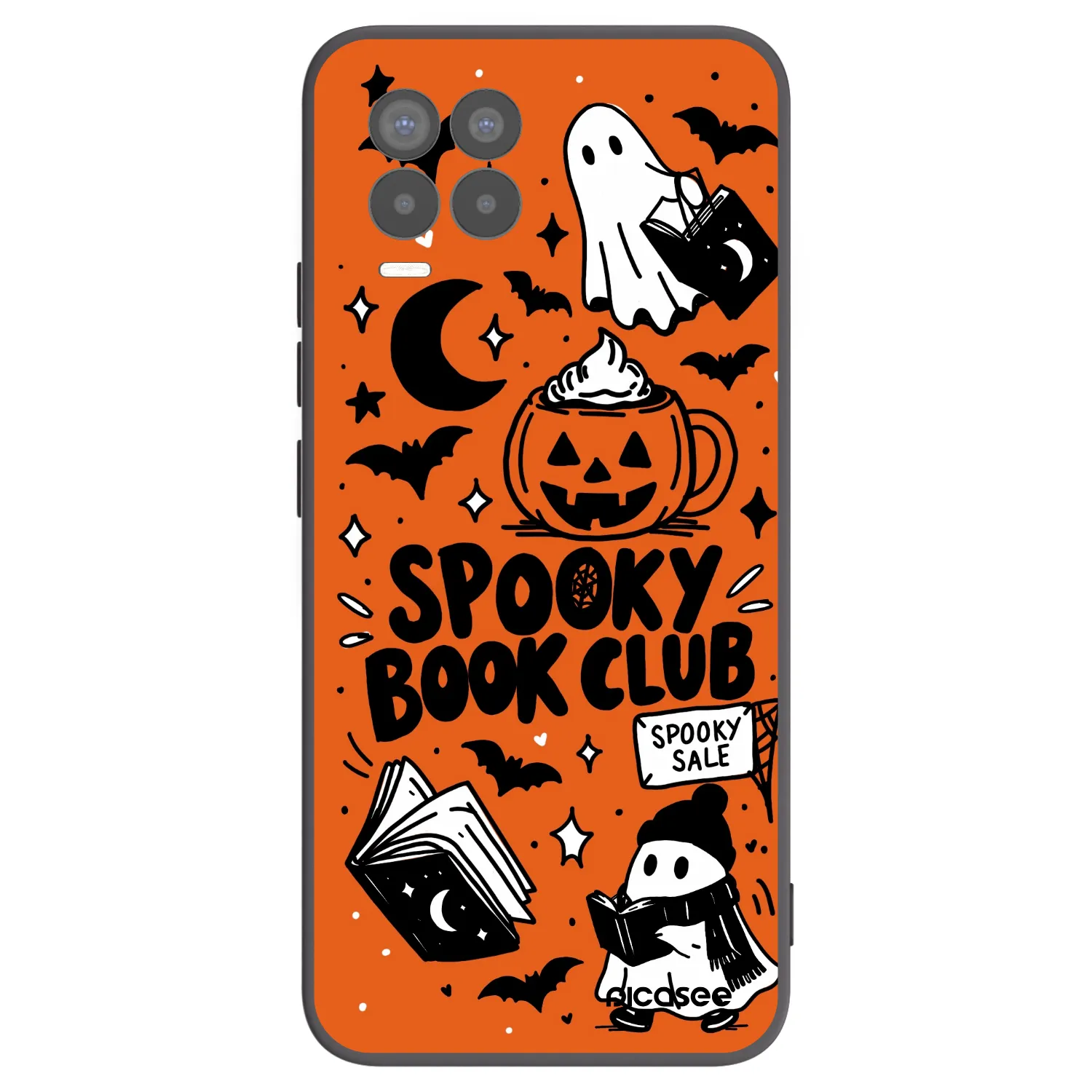 Picasee Realme 8 4G Hülle - Schwarzes Silikon - Spooky book club