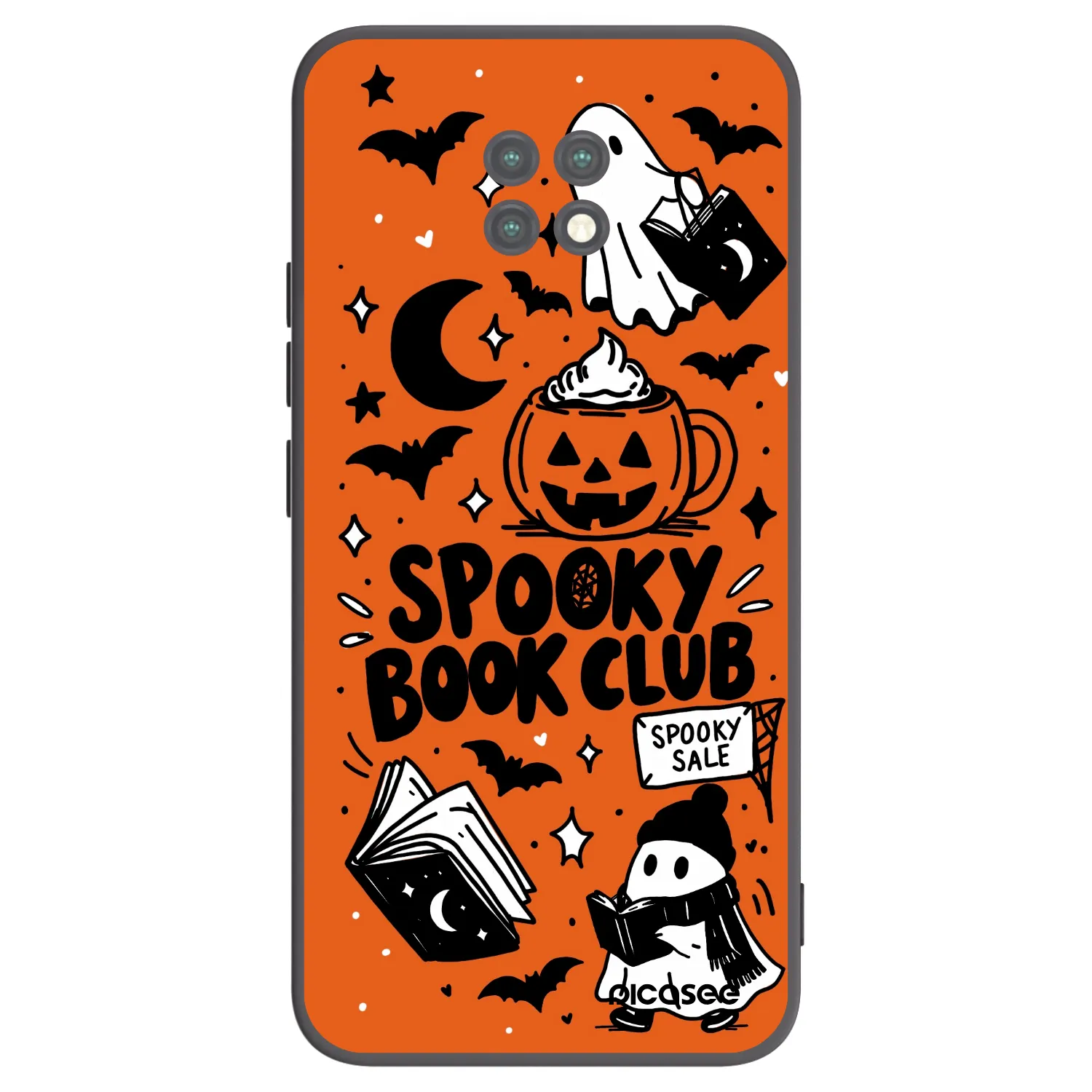 Picasee Xiaomi Redmi Note 9T Hülle - Schwarzes Silikon - Spooky book club