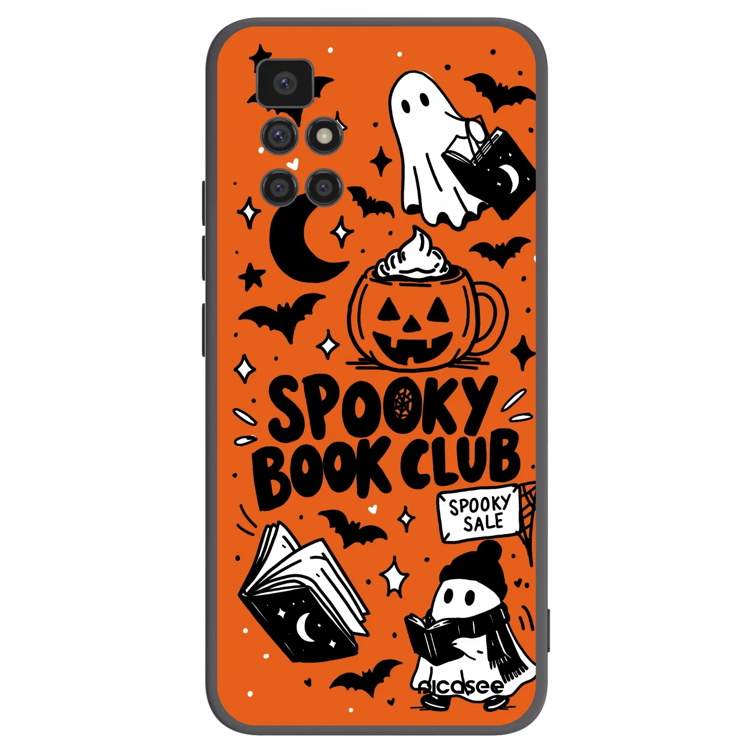 Picasee Xiaomi Redmi 10 Hülle - Schwarzes Silikon - Spooky book club