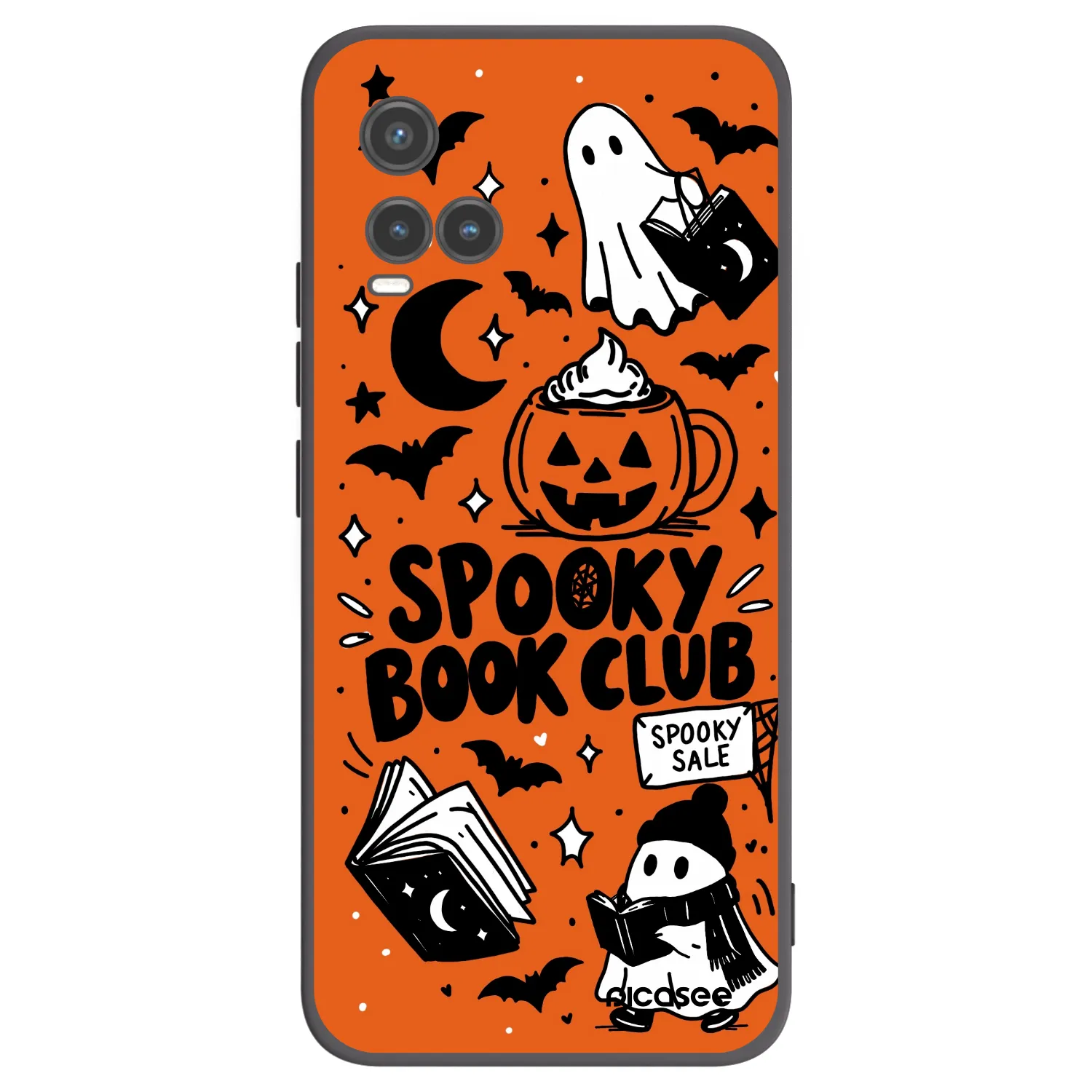 Picasee Vivo Y33s Hülle - Schwarzes Silikon - Spooky book club
