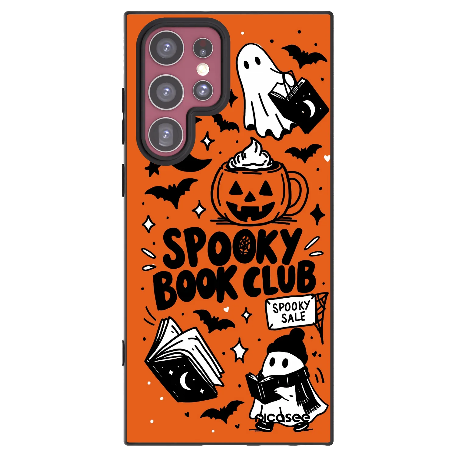 Picasee Samsung Galaxy S22 Ultra 5G Hülle - Schwarzes Silikon - Spooky book club