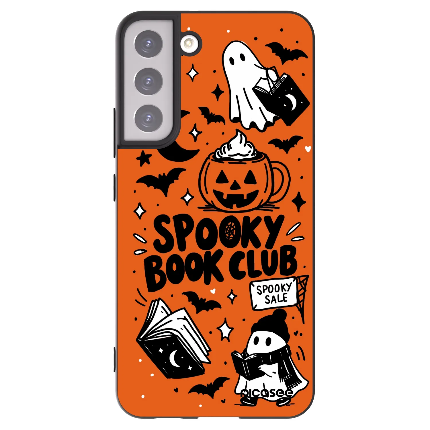 Picasee Samsung Galaxy S22+ 5G Hülle - Schwarzes Silikon - Spooky book club