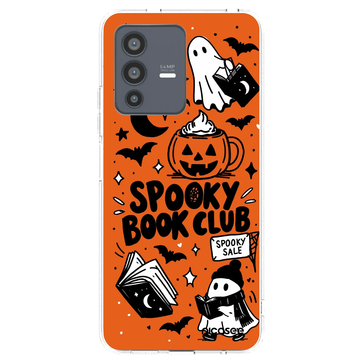 Picasee Vivo V23 5G Hülle - Transparentes Silikon - Spooky book club