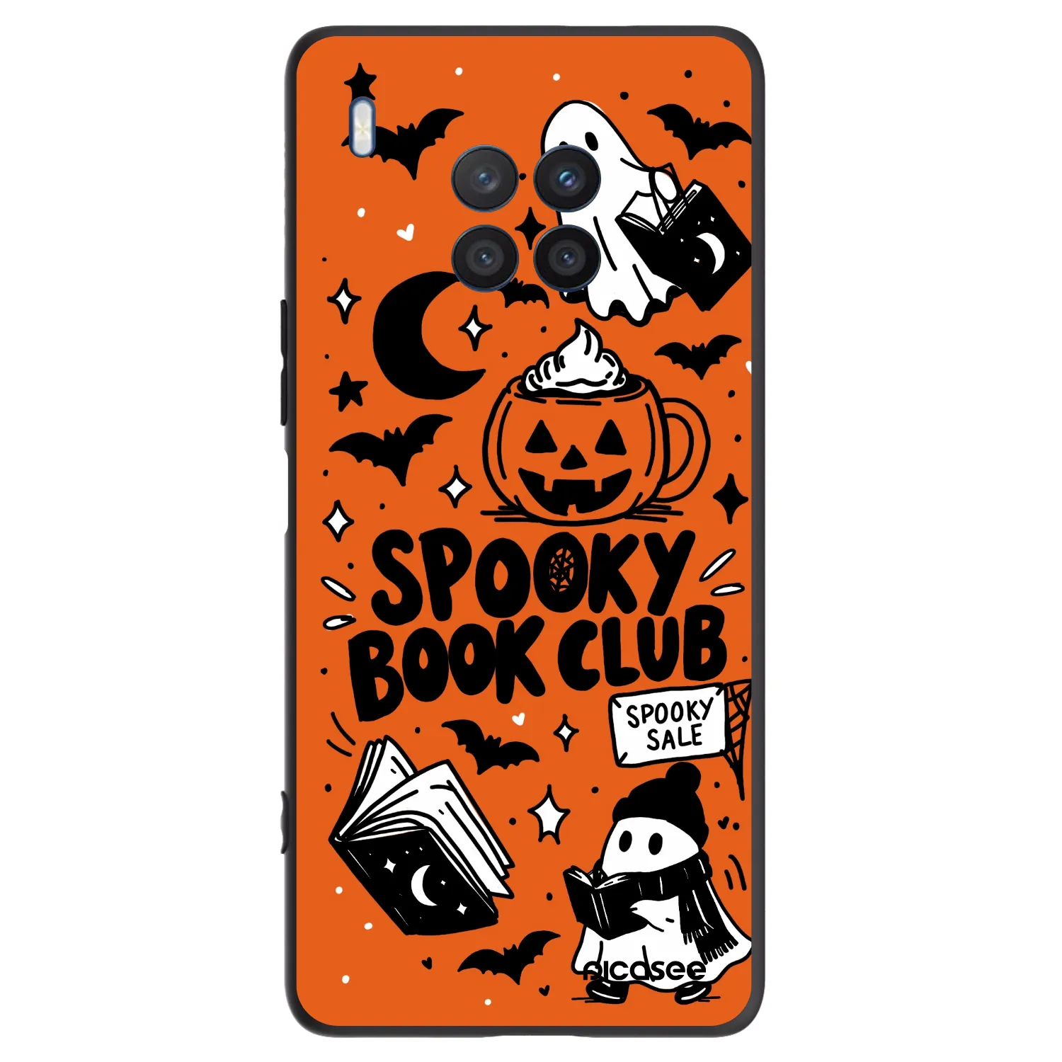 Picasee Honor 50 Lite Hülle - Schwarzes Silikon - Spooky book club