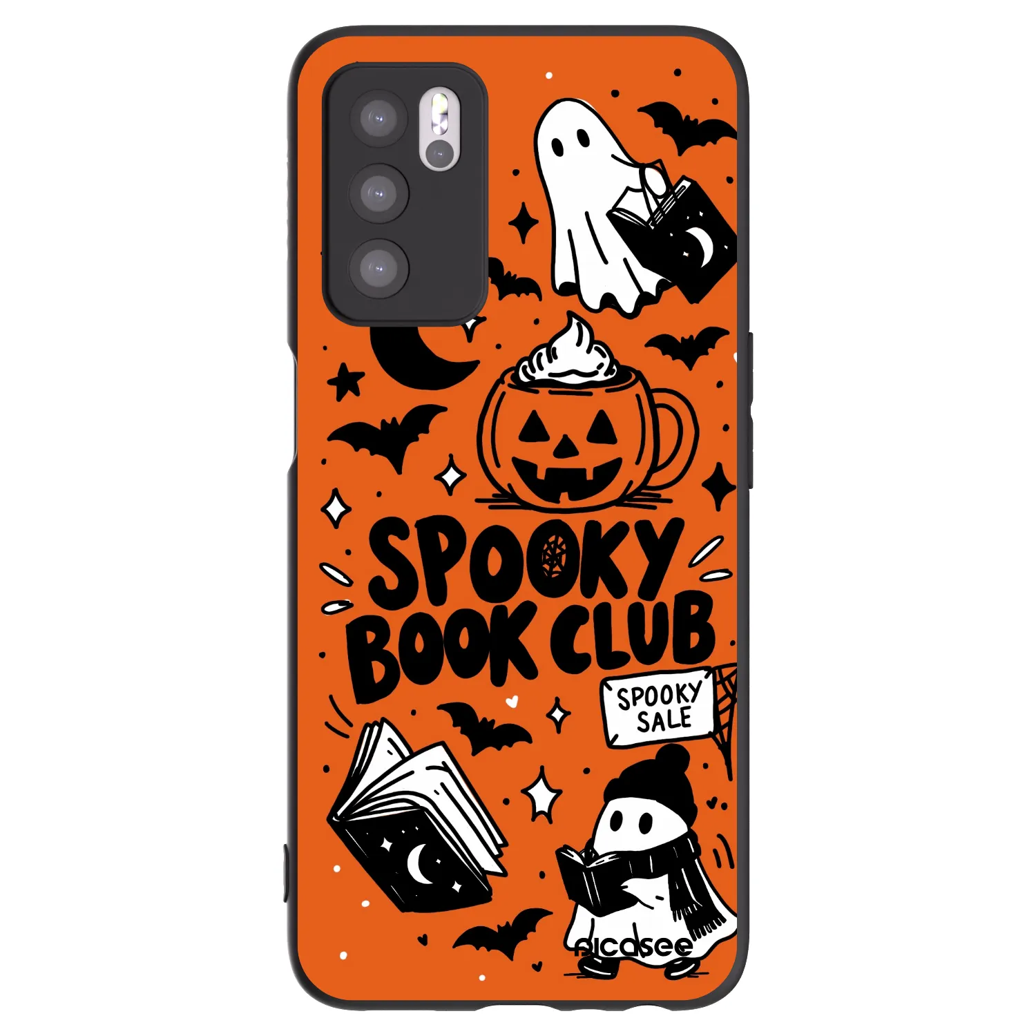 Picasee OPPO A16 Hülle - Schwarzes Silikon - Spooky book club