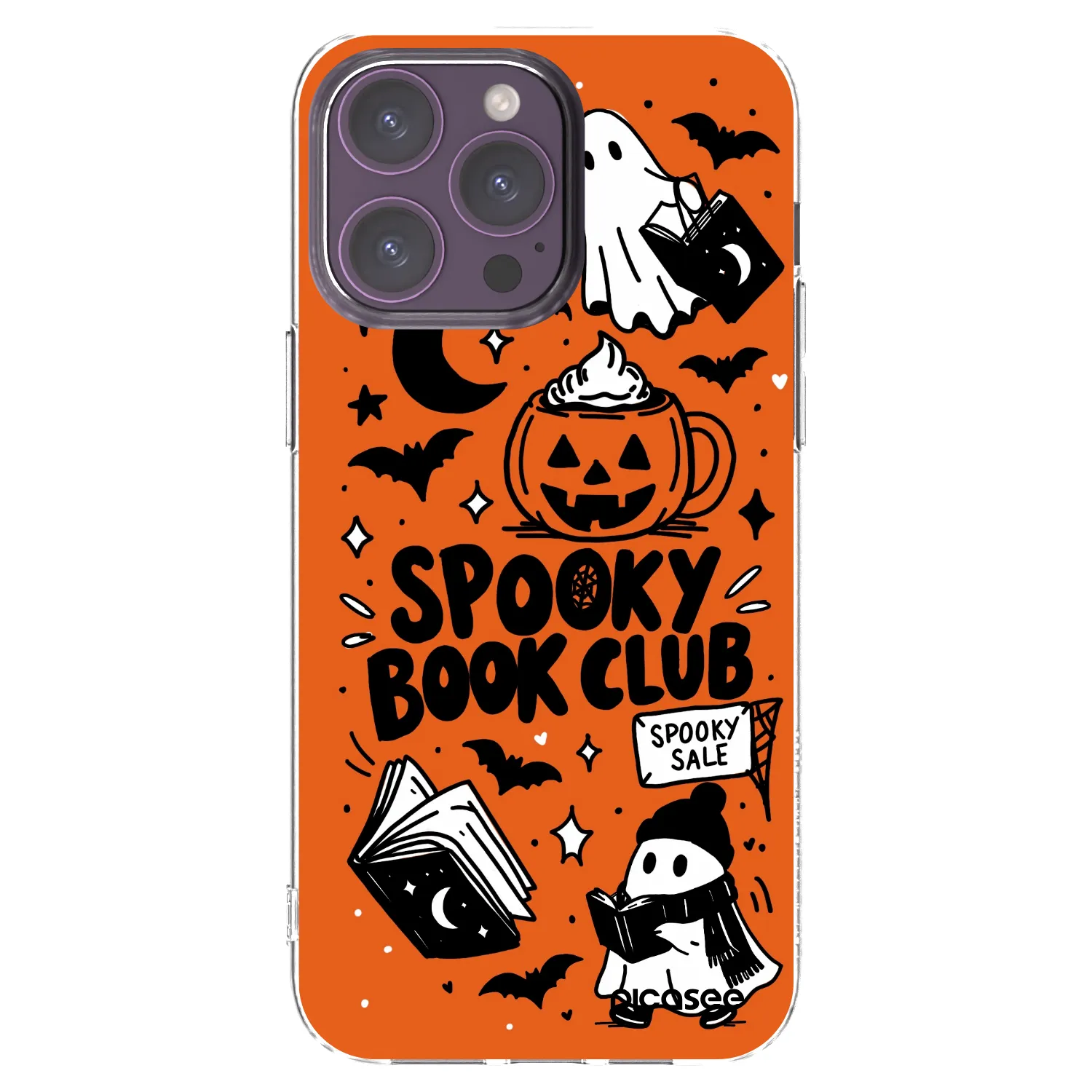 Picasee Apple iPhone 14 Pro Max Hülle - Transparentes Silikon - Spooky book club