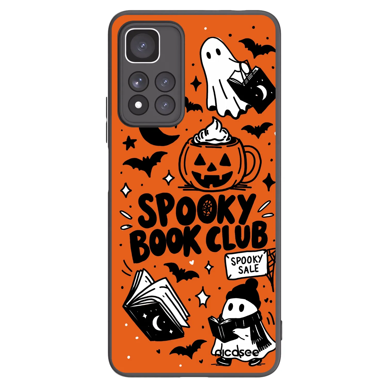 Picasee Xiaomi Redmi Note 11 Pro+ 5G Hülle - Schwarzes Silikon - Spooky book club