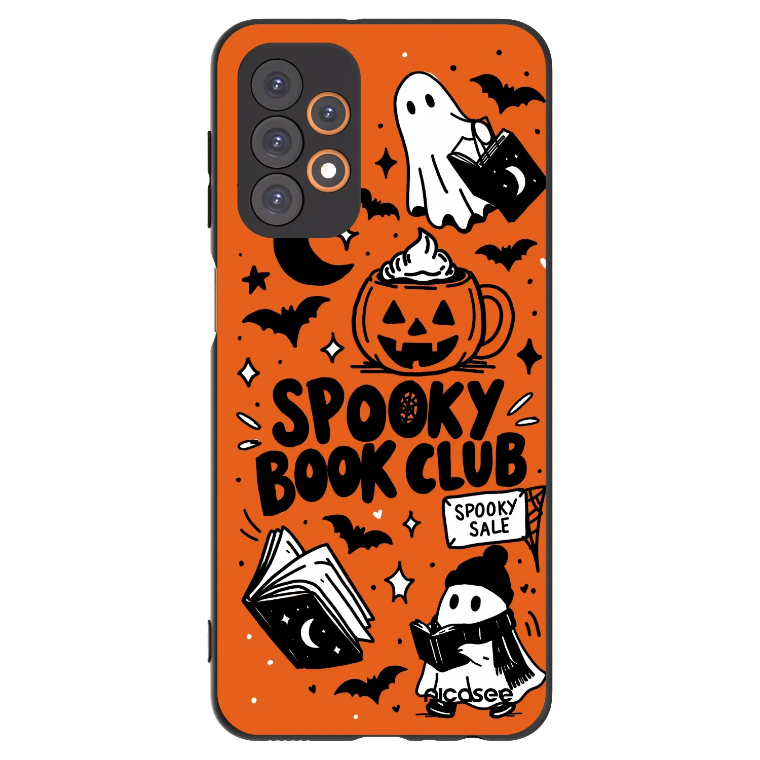 Picasee Samsung Galaxy A23 A236B 5G Hülle - Schwarzes Silikon - Spooky book club