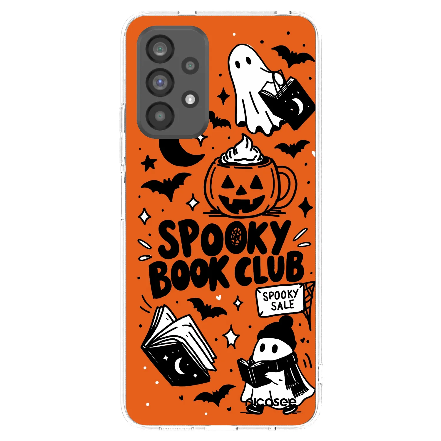 Picasee Samsung Galaxy A73 5G Hülle - Transparentes Silikon - Spooky book club