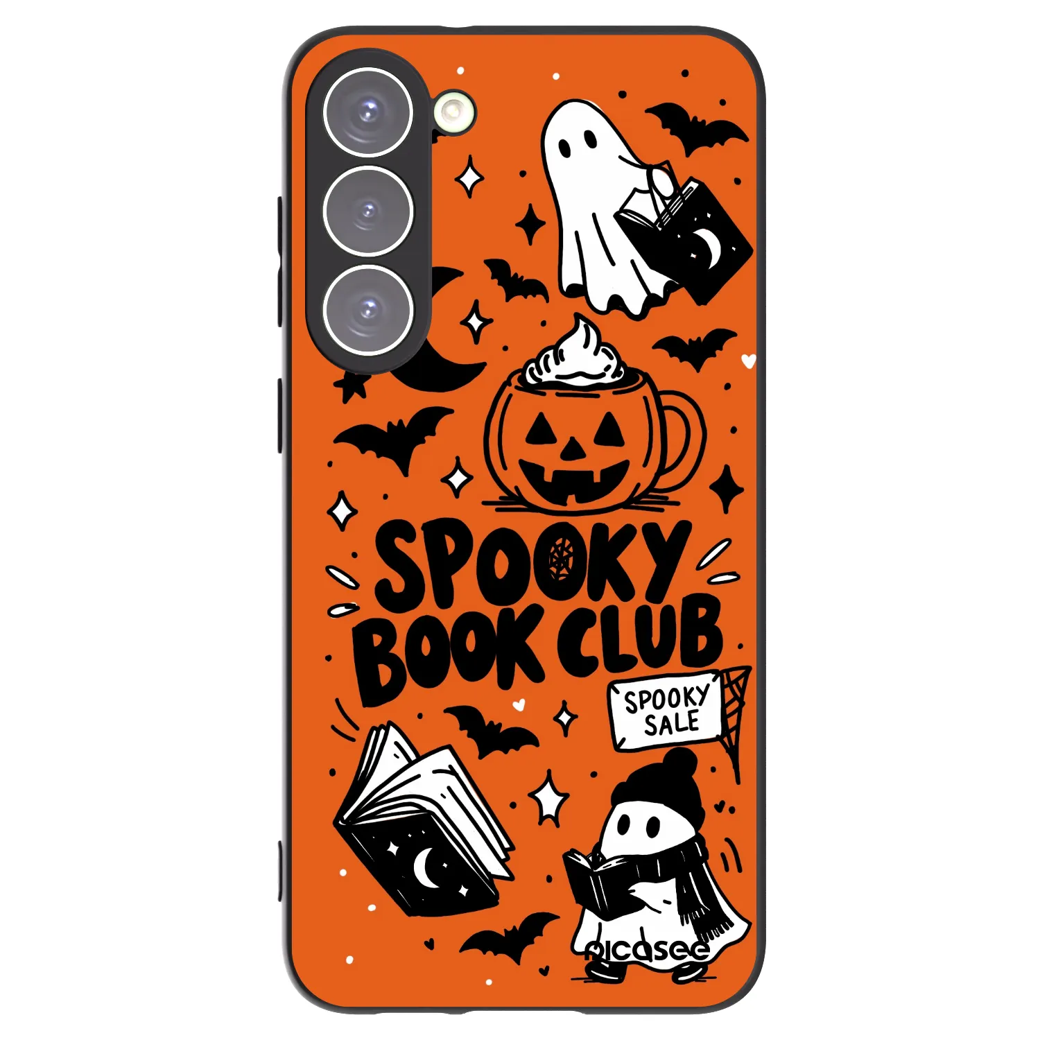 Picasee Samsung Galaxy S23+ 5G Hülle - Schwarzes Silikon - Spooky book club