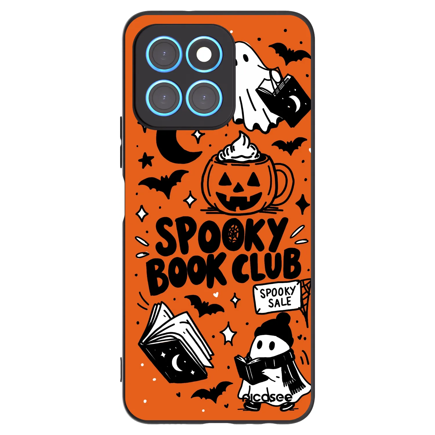 Picasee Honor X8 5G Hülle - Schwarzes Silikon - Spooky book club