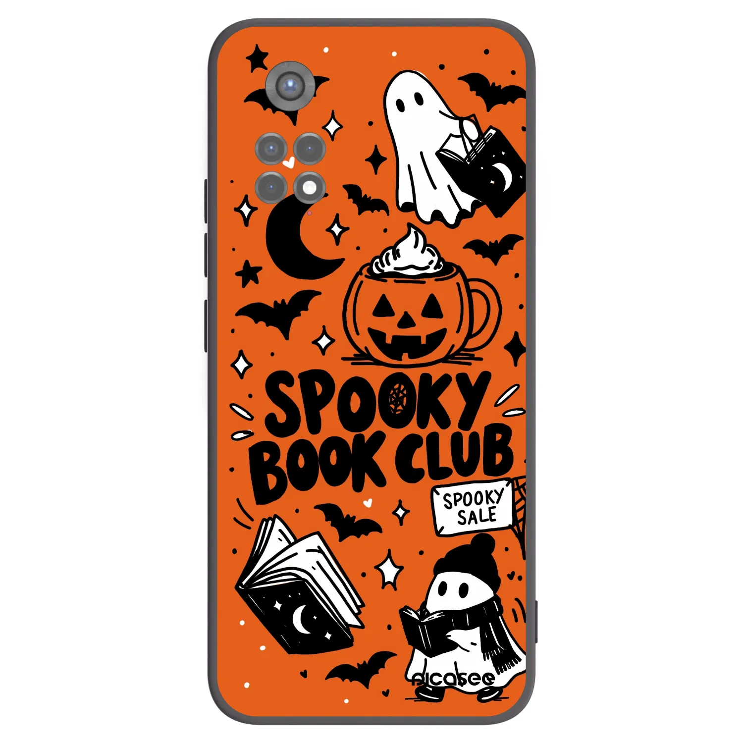Picasee Xiaomi Redmi Note 11S 5G Hülle - Schwarzes Silikon - Spooky book club