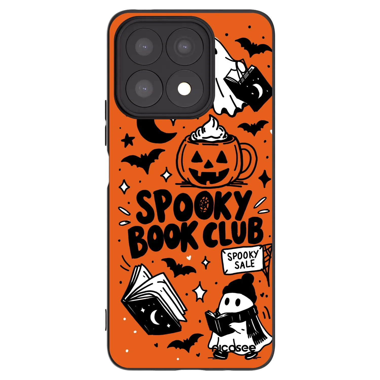 Picasee Honor X8a Hülle - Schwarzes Silikon - Spooky book club