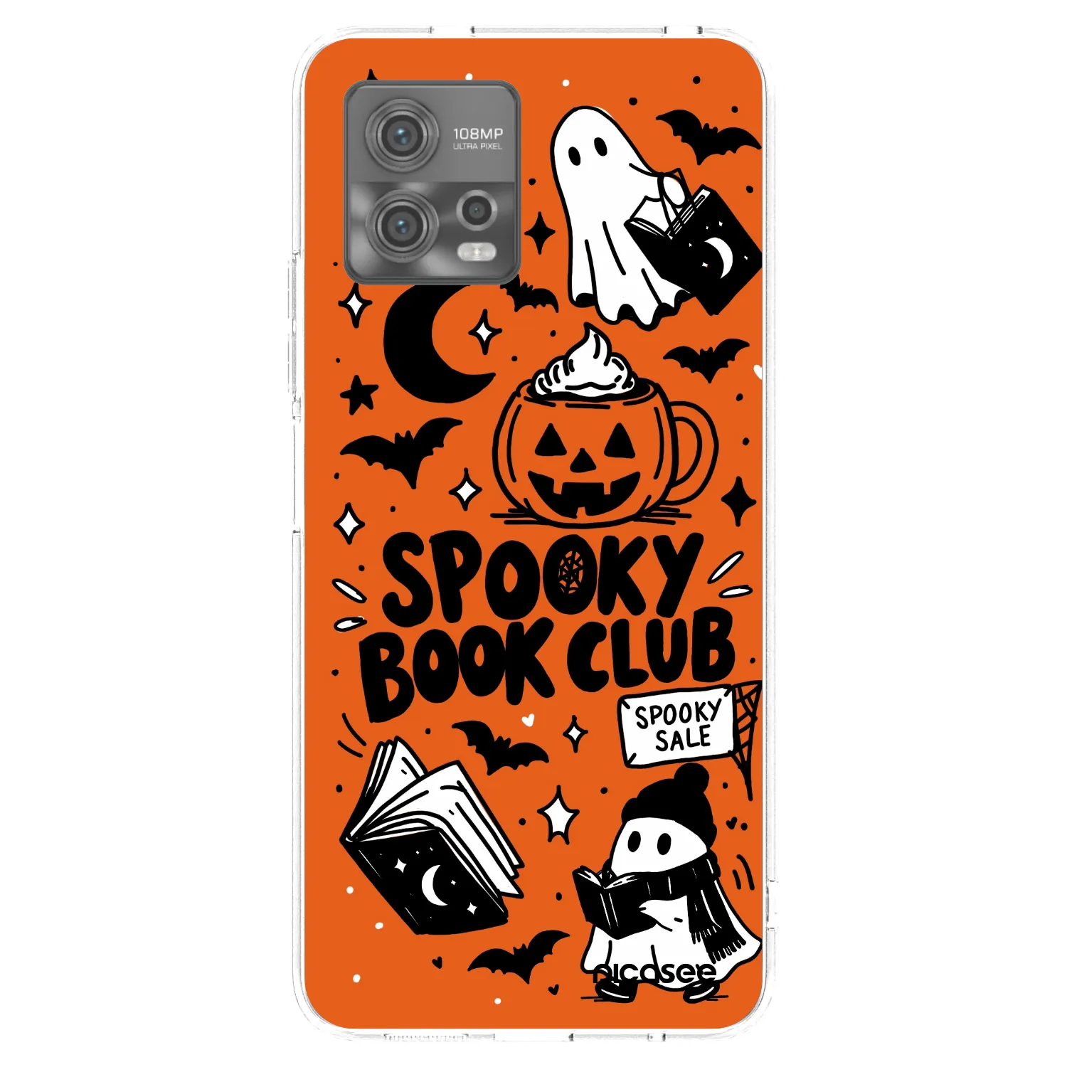 Picasee Motorola Moto G72 Hülle - Transparentes Silikon - Spooky book club