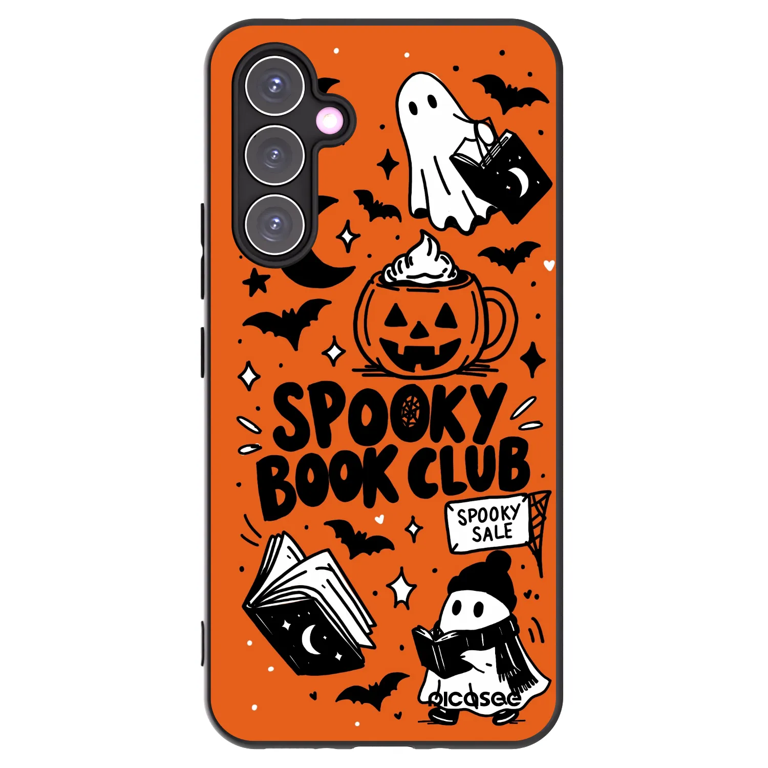 Picasee Samsung Galaxy A54 5G A546B Hülle - Schwarzes Silikon - Spooky book club