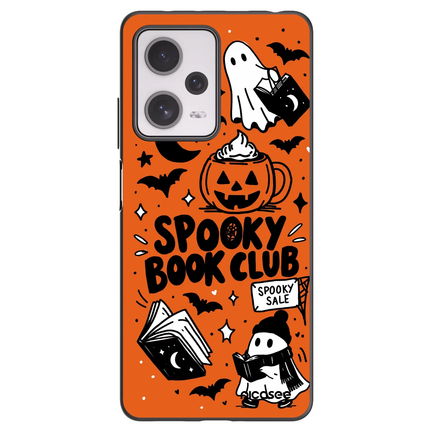 Picasee Xiaomi Redmi Note 12 Pro+ 5G Hülle - Schwarzes Silikon - Spooky book club